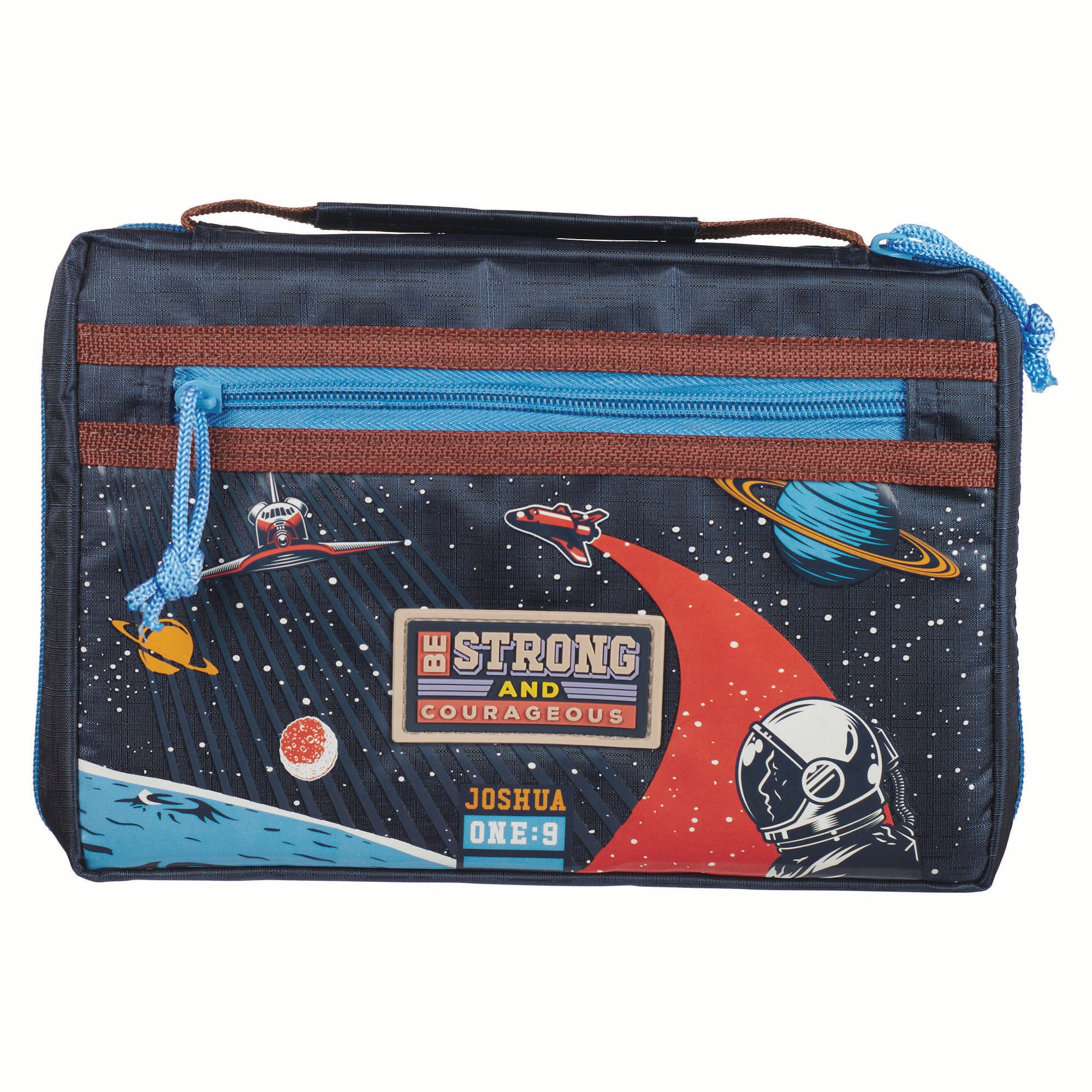 Bible Cover Medium: Be Strong and Courageous, Joshua 1:9 (Be Brave, Space Collection)