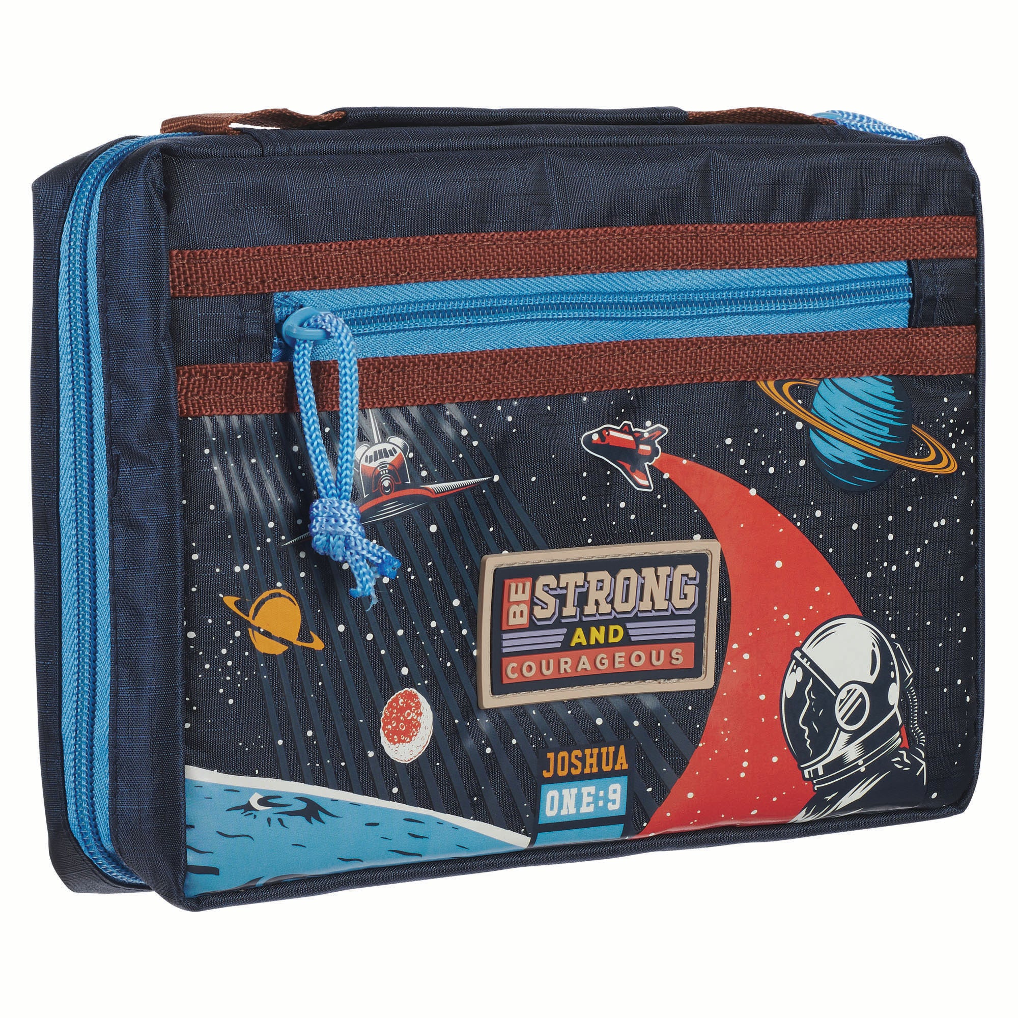 Bible Cover Medium: Be Strong and Courageous, Joshua 1:9 (Be Brave, Space Collection)
