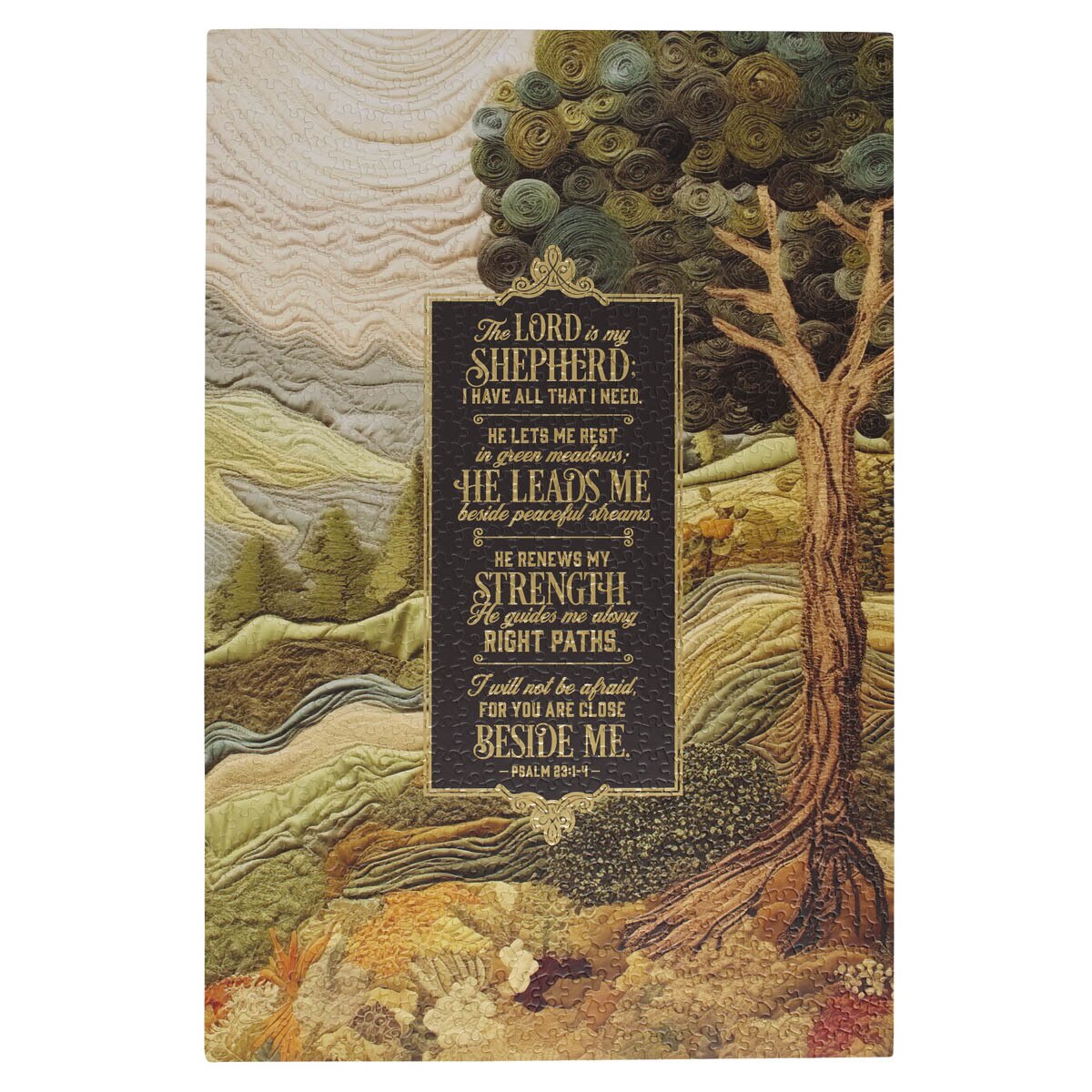 Jigsaw Puzzle (1000 Piece): The Lord is My Shepherd, Psalm 23, Green (Meadow Tapestry Collection)