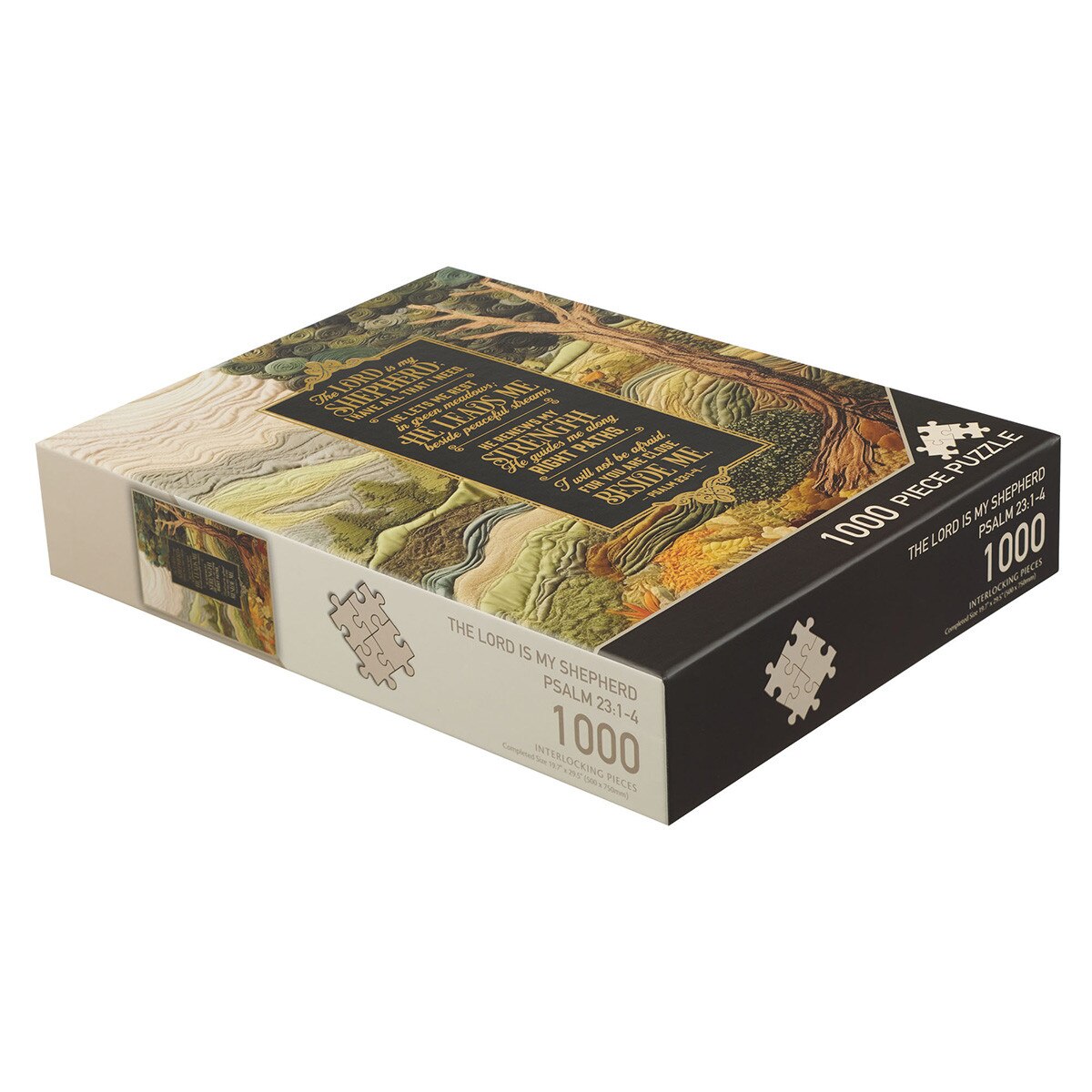 Jigsaw Puzzle (1000 Piece): The Lord is My Shepherd, Psalm 23, Green (Meadow Tapestry Collection)