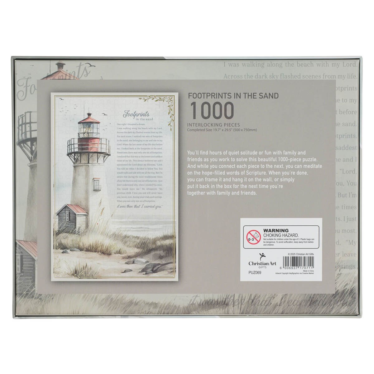 Jigsaw Puzzle (1000 Piece): Footprints (Lighthouse Collection)