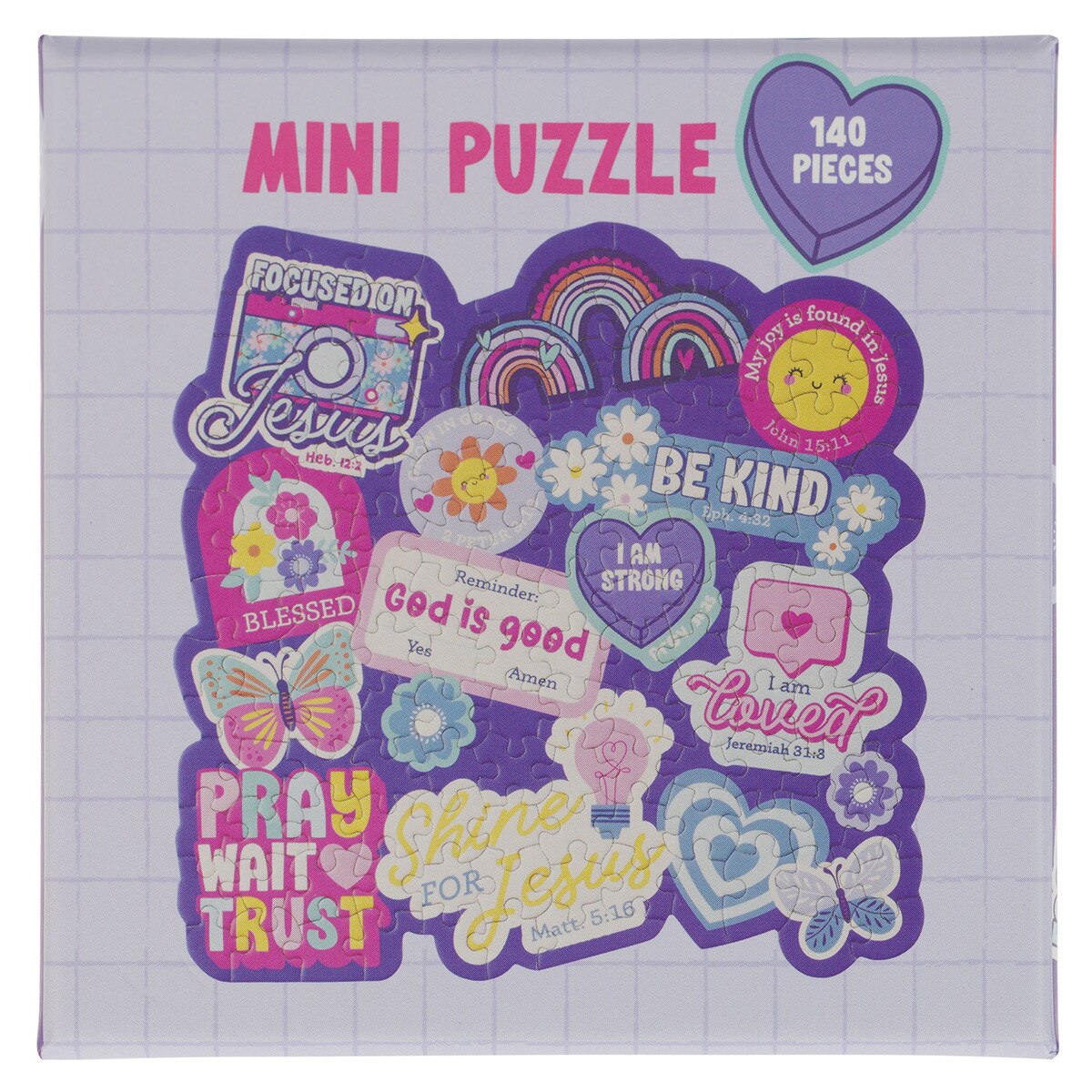 Jigsaw Puzzle (140 pieces): Shine for Jesus (Matt. 5:16) Stickers for Girls Collection