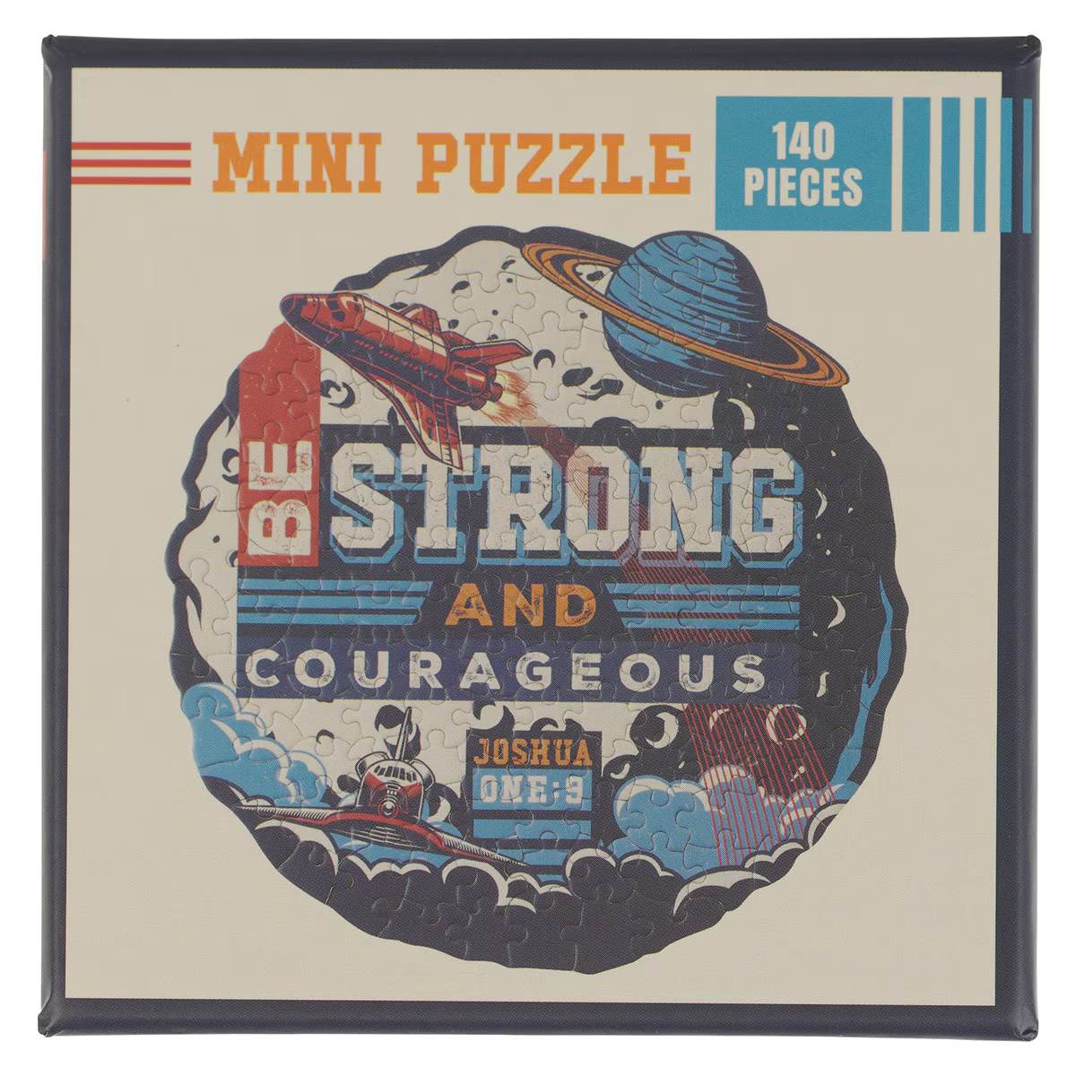 Jigsaw Puzzle (140 pieces): Be Strong & Courageous (Joshua 1:9) Be Brave, Space Collection