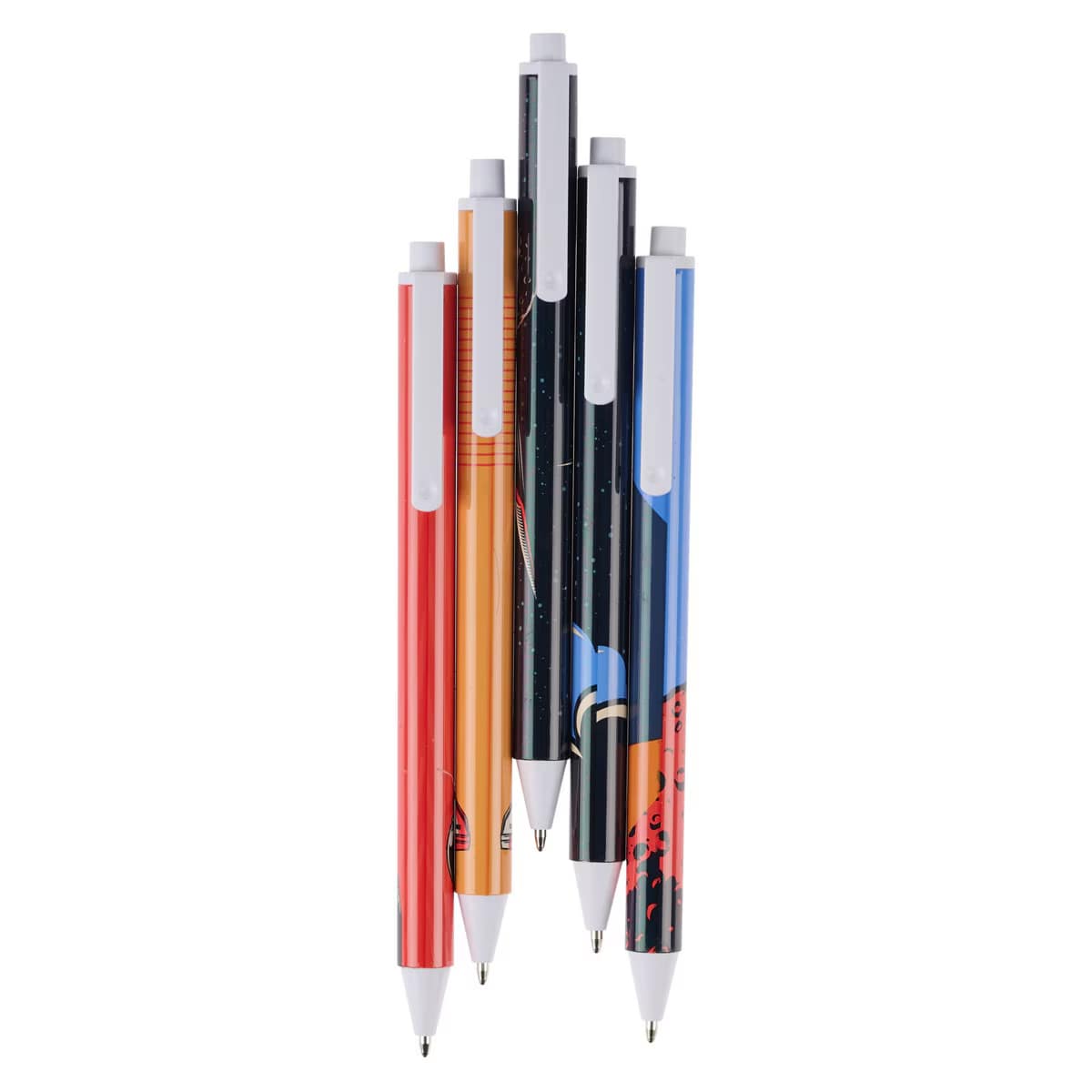 Pens (Set of 5): Retractable, Be Brave, Space Collection