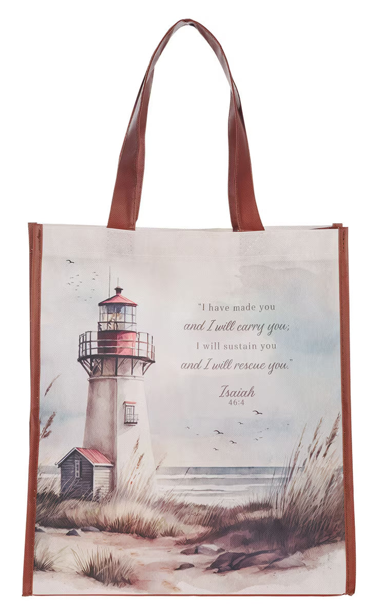 Reusable Tote Bag: I Will Carry You, Isa. 46:4 (Lighthouse Collection)