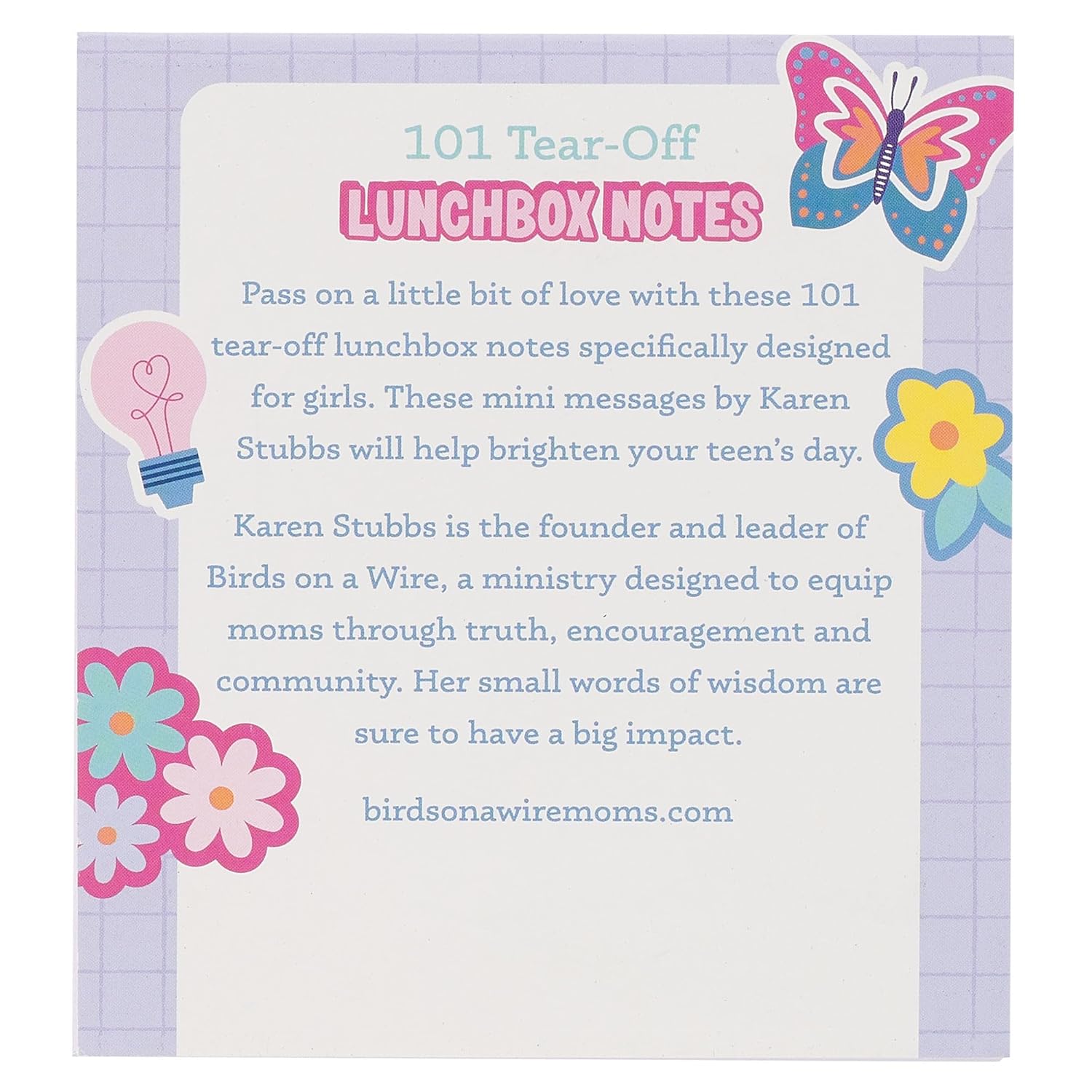 Lunchbox Notes: 101 Tear Off Lunchbox Notes for Girls, Purple, Shine for Jesus (Stickers for Girls Collection)