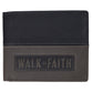 Wallet Leather: Walk by Faith (2 Cor. 5:7) Black/Gray, RFID blocking