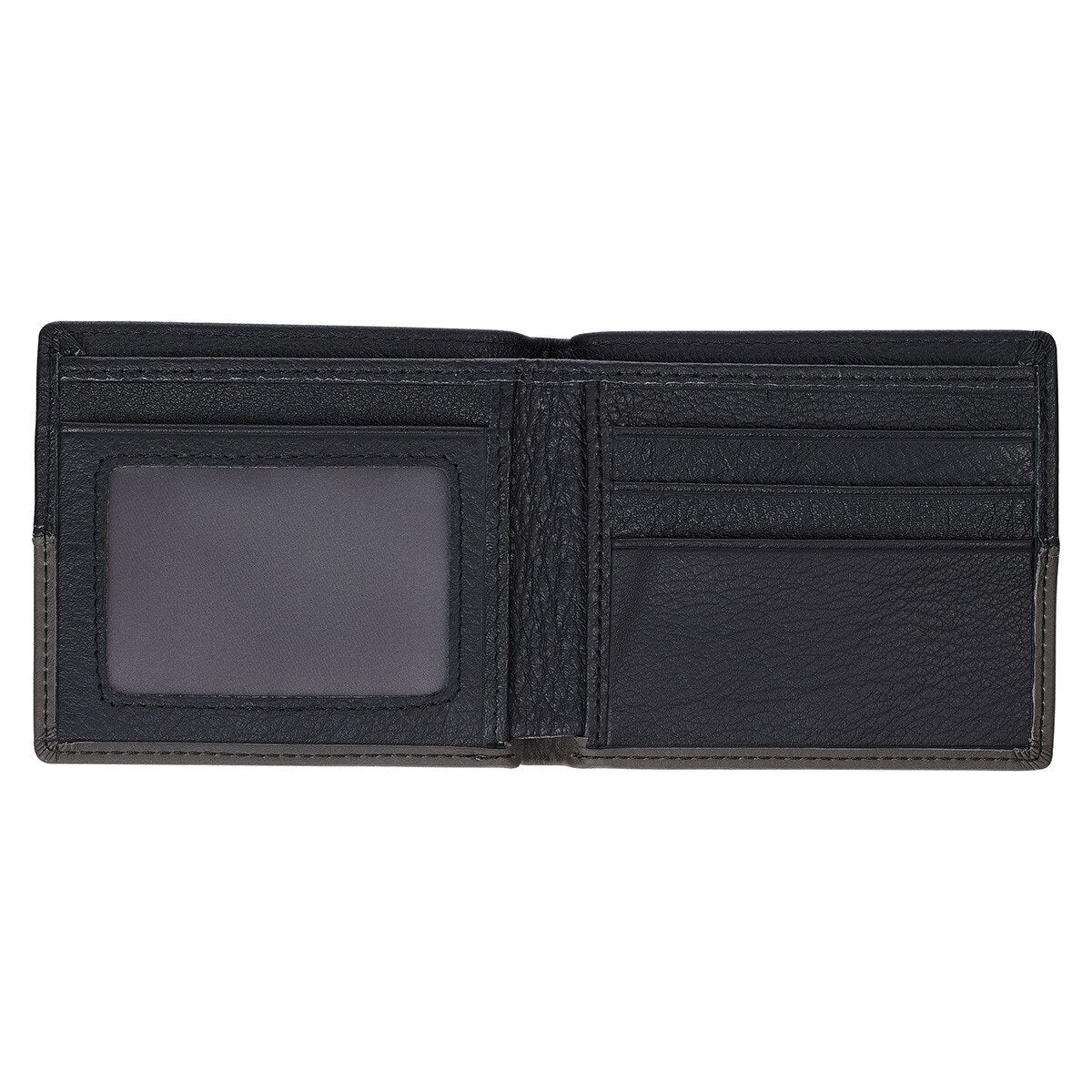 Wallet Leather: Walk by Faith (2 Cor. 5:7) Black/Gray, RFID blocking