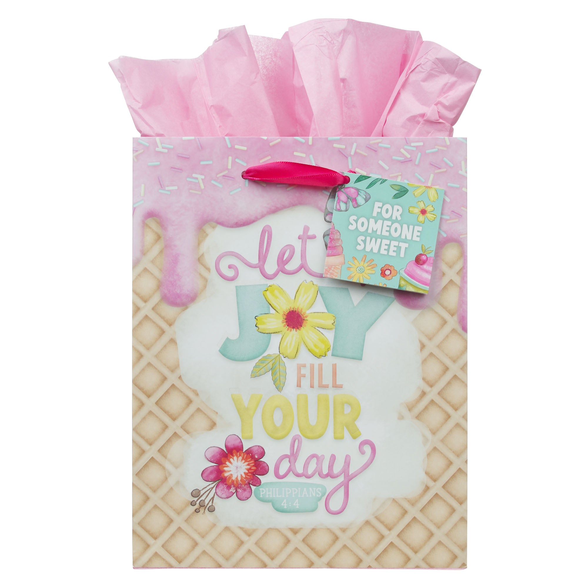 Gift Bag, Medium (Girl's Pink Sprinkled with Joy Collection)