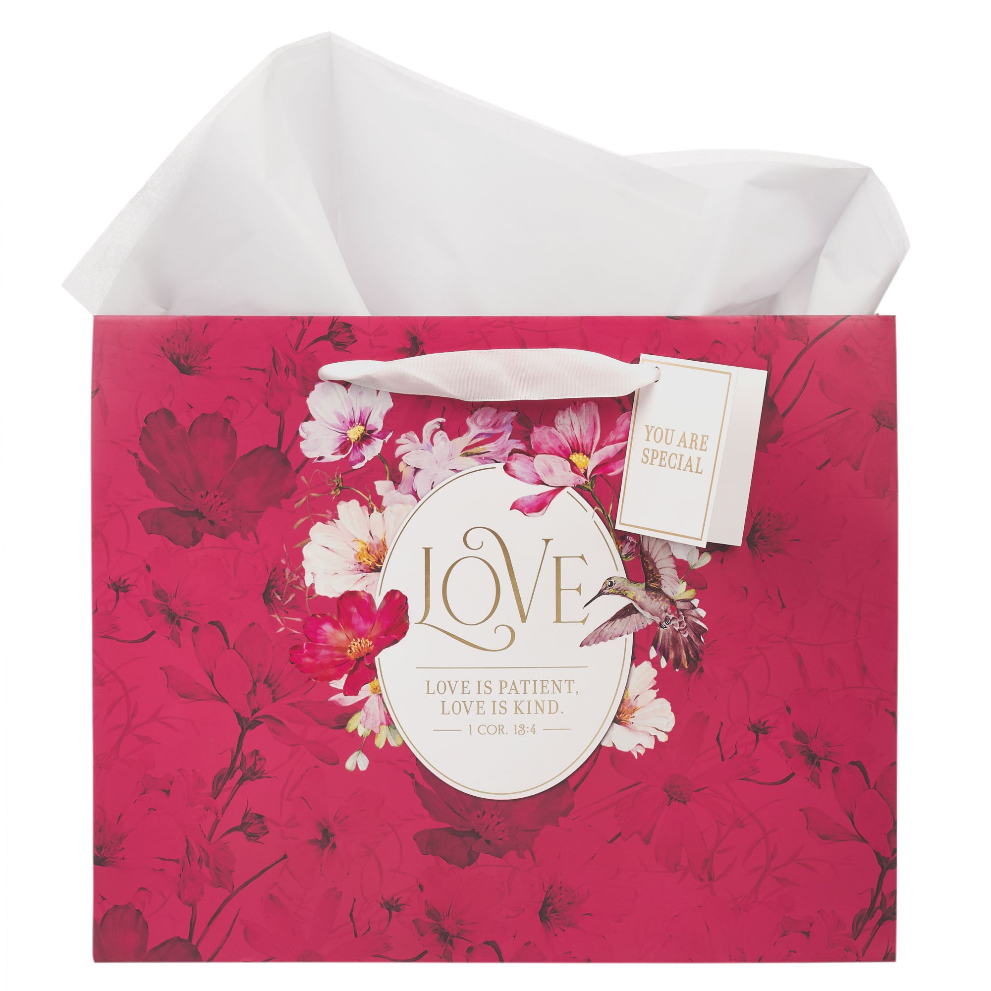 Gift Bag, Large Landscape  (Love Cherry Pink Hummingbird Collection)