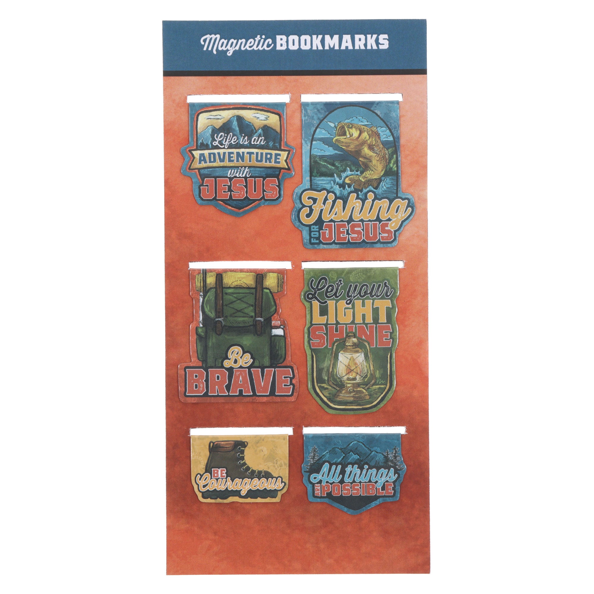 Die-cut Magnetic Bookmark Set (Boy's Adventure with Jesus Blue Trail Collection)
