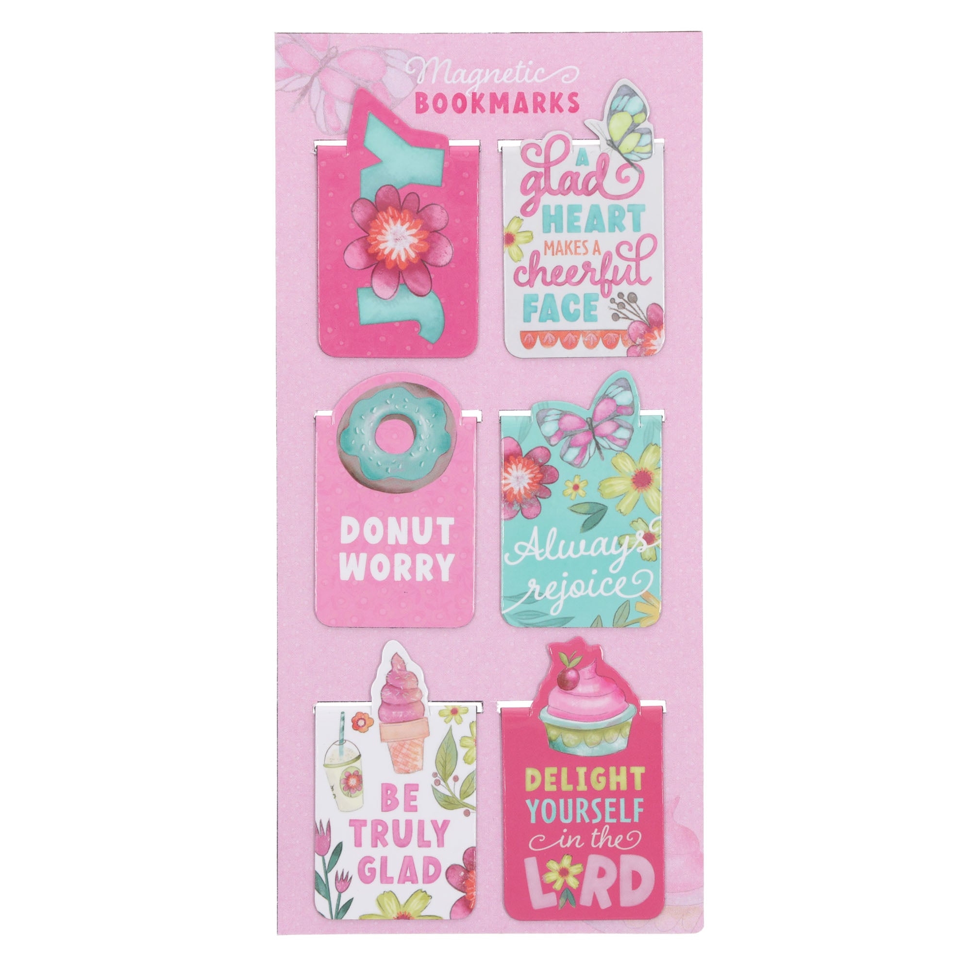Die-cut Magnetic Bookmark Set  (Girl's Pink Sprinkled with Joy Collection)
