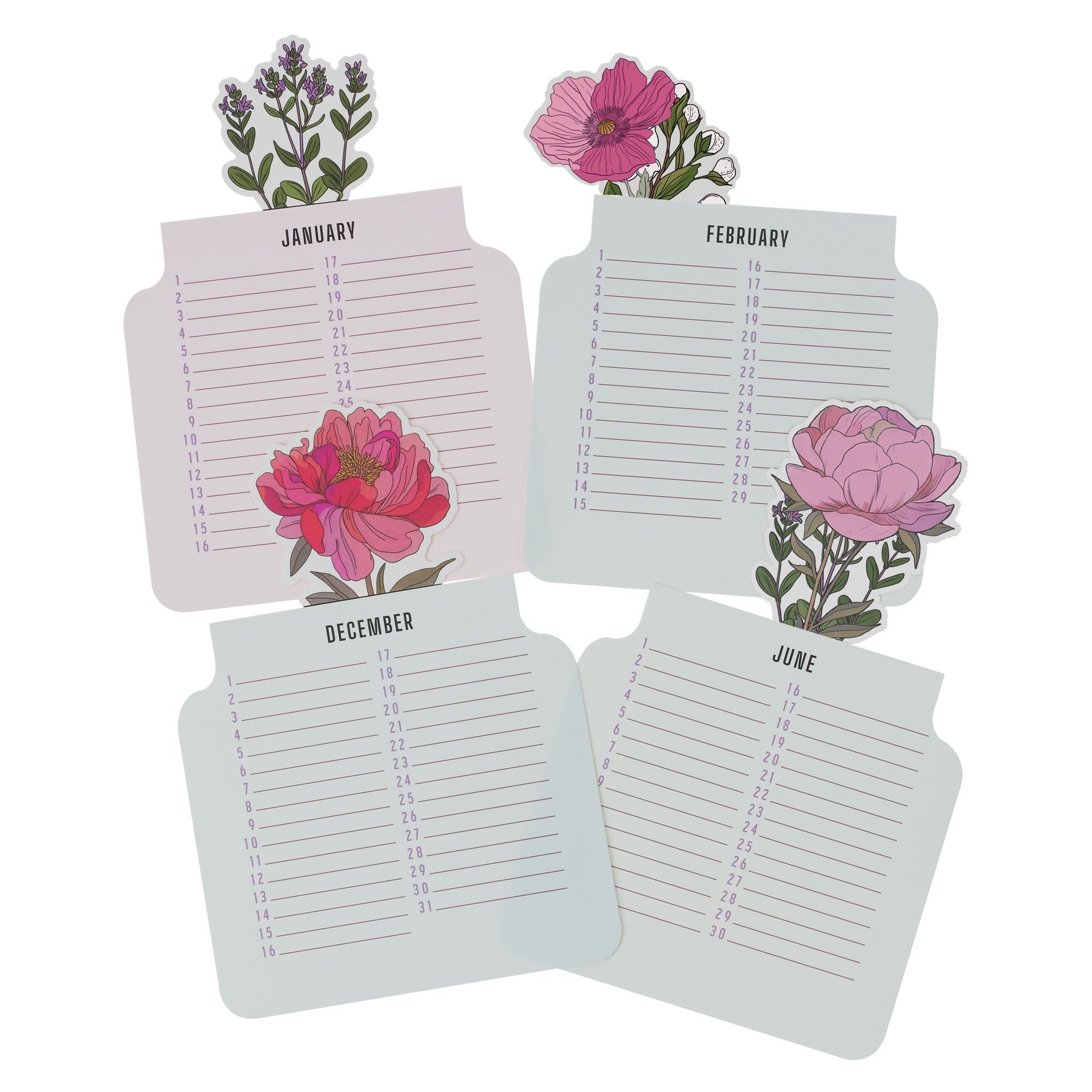 2027 Special Days Calendar: Bloom in His Grace, 12 Individual Cards with Stand, Full-color Interior