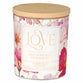 Glass Candle with Bamboo Lid: Love is Patient 1 Cor. 134