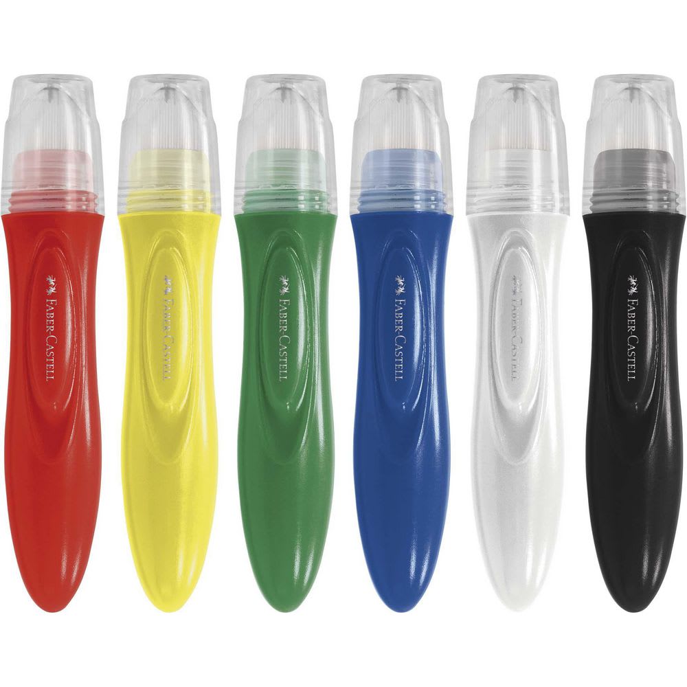 Faber-Castell Little Creatives Jumbo Washable Squeeze Paintbrushes (6 Pack)