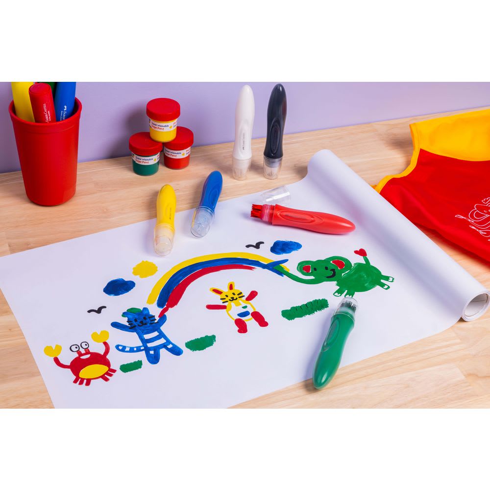 Faber-Castell Little Creatives Jumbo Washable Squeeze Paintbrushes (6 Pack)