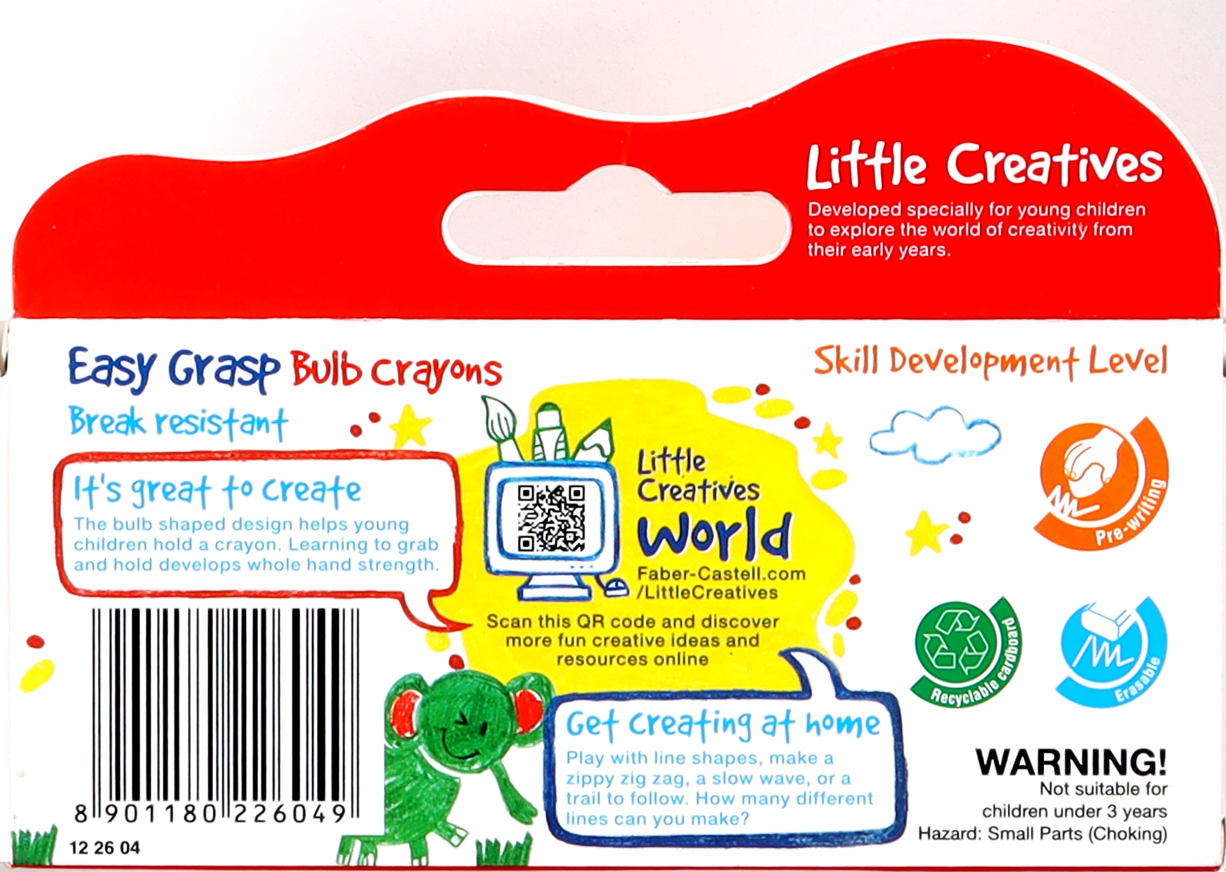Faber-Castell Little Creatives Easy Grasp Bulb Crayons Pack of 4