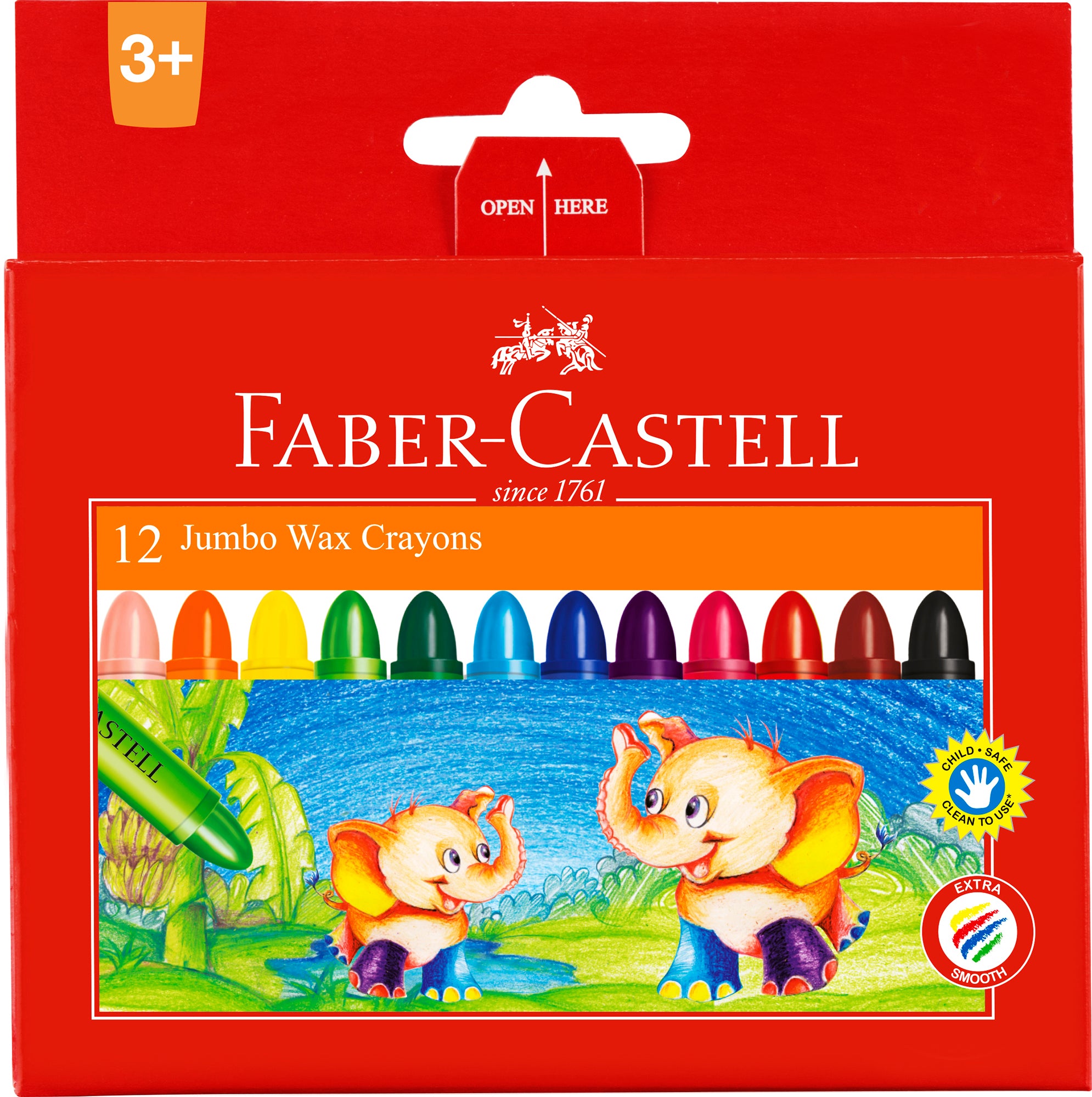 Faber-Castell Jumbo Wax Crayons Box of 12