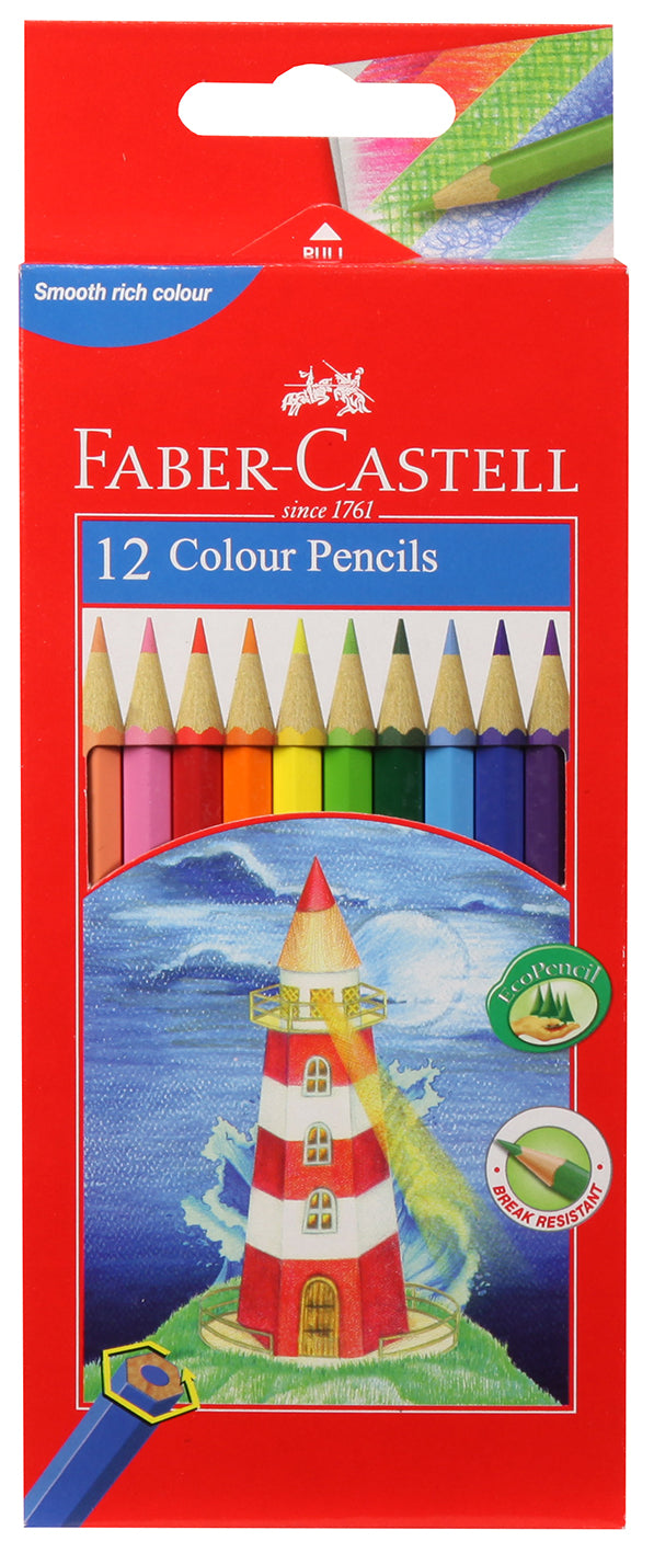 Faber-Castell Full Length Hex Colour Pencils Set of 12