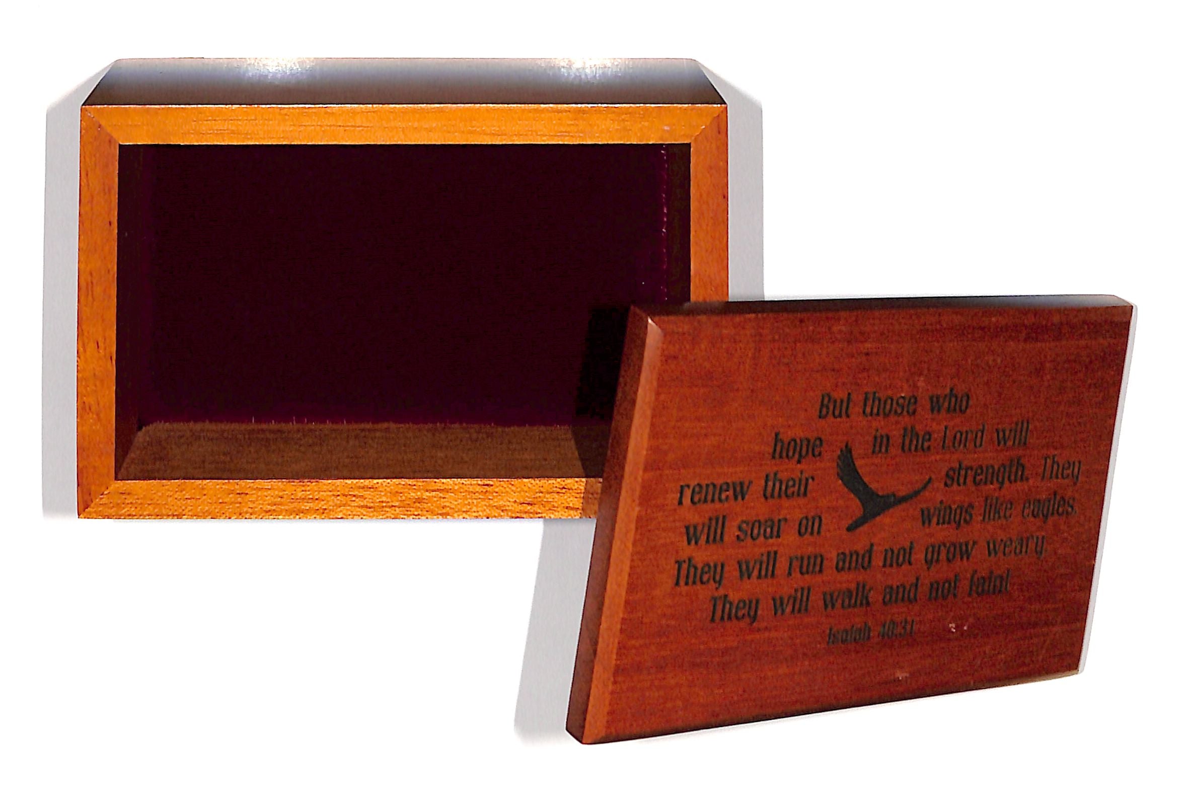 Keepsake Box: Isaiah 40:31 (Mahogany)