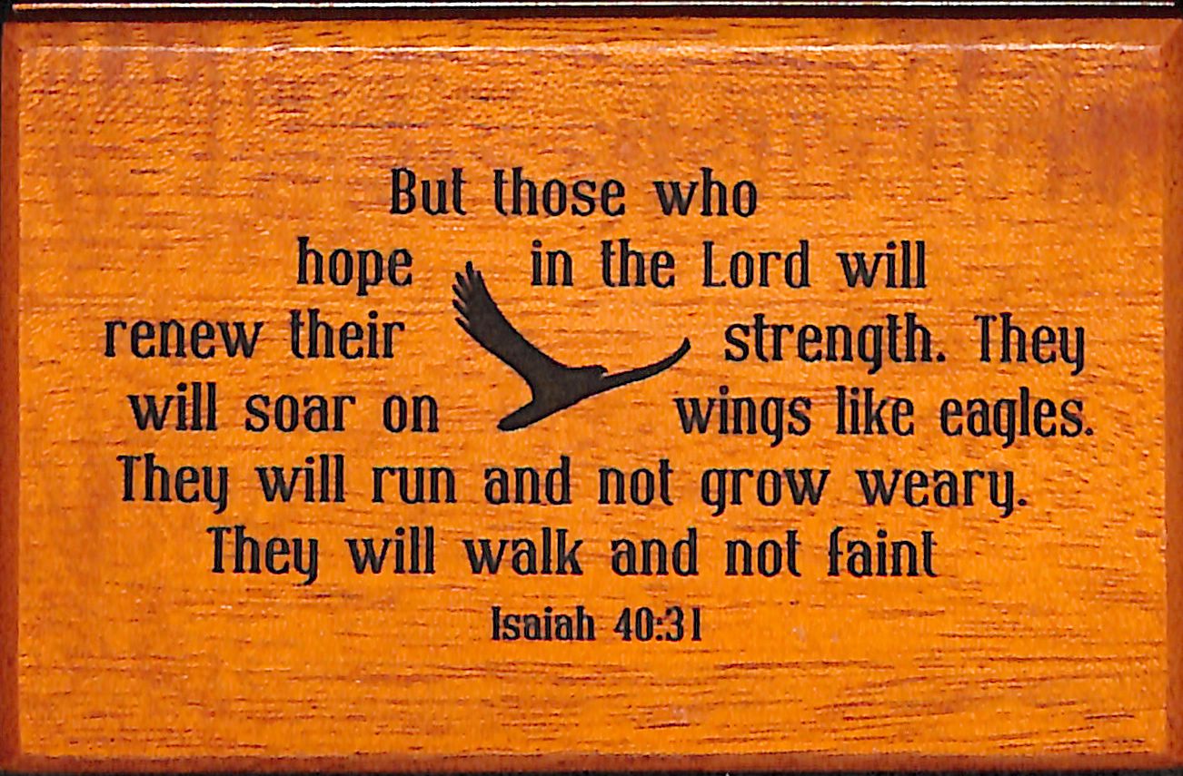 Keepsake Box: Isaiah 40:31 (Mahogany)
