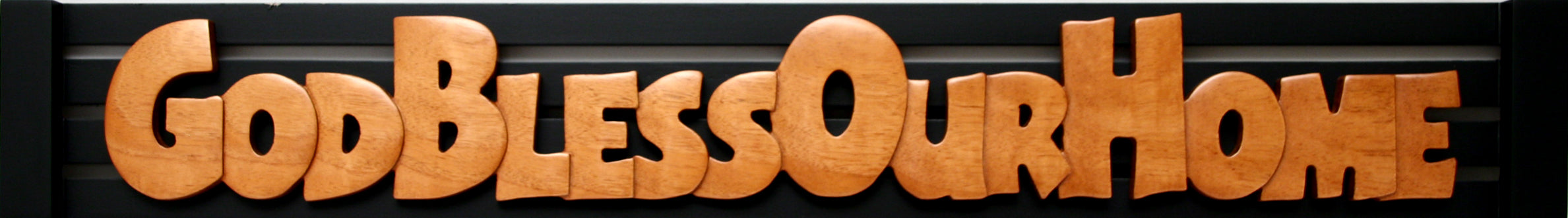 Carved Plaque: God Bless Our Home (Mahogany)