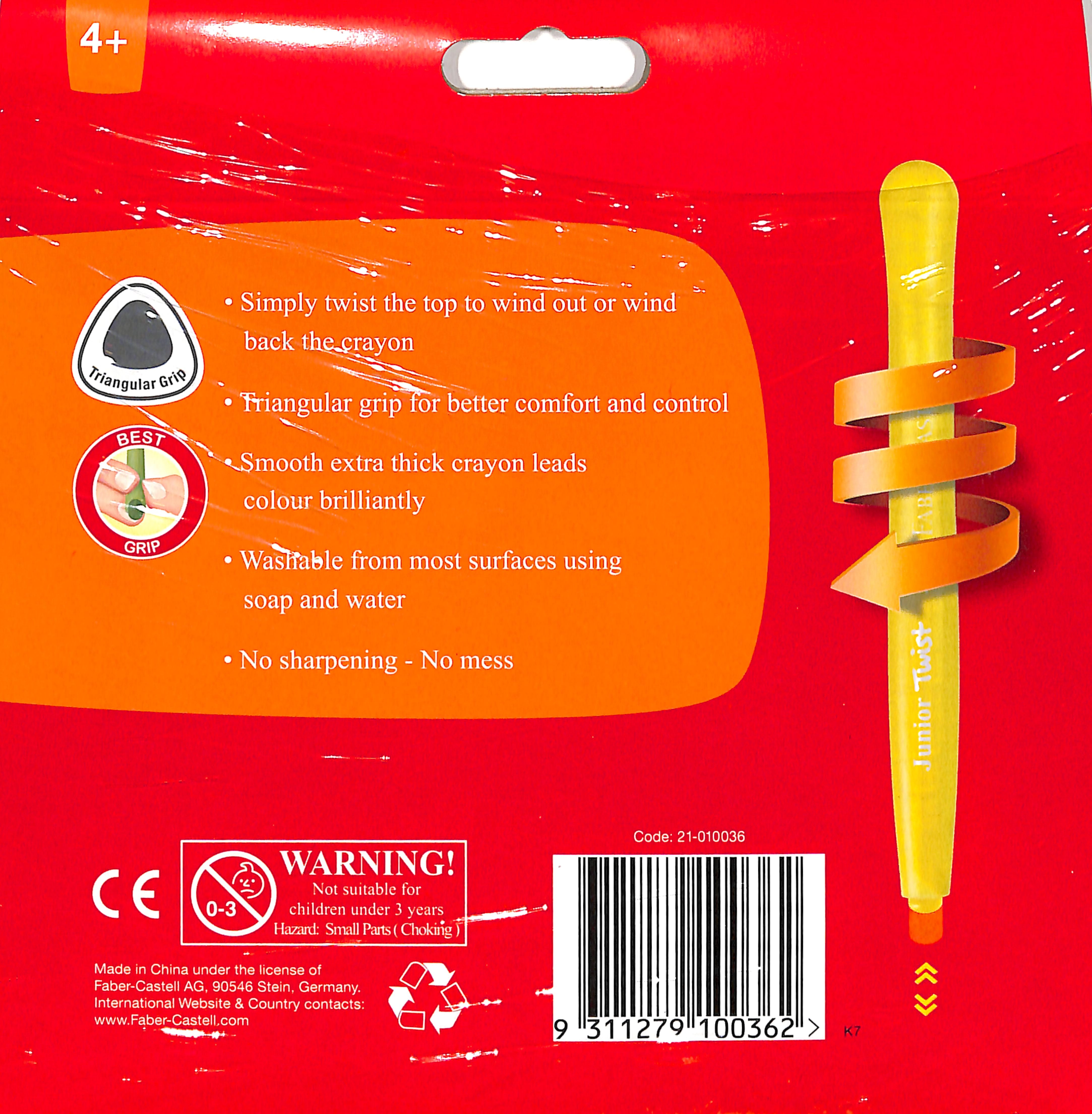 Faber-Castell Junior Triangular Twist Crayon 6mm Box of 12