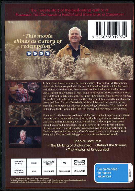 Undaunted: The Early Life of Josh Mcdowell, DVD