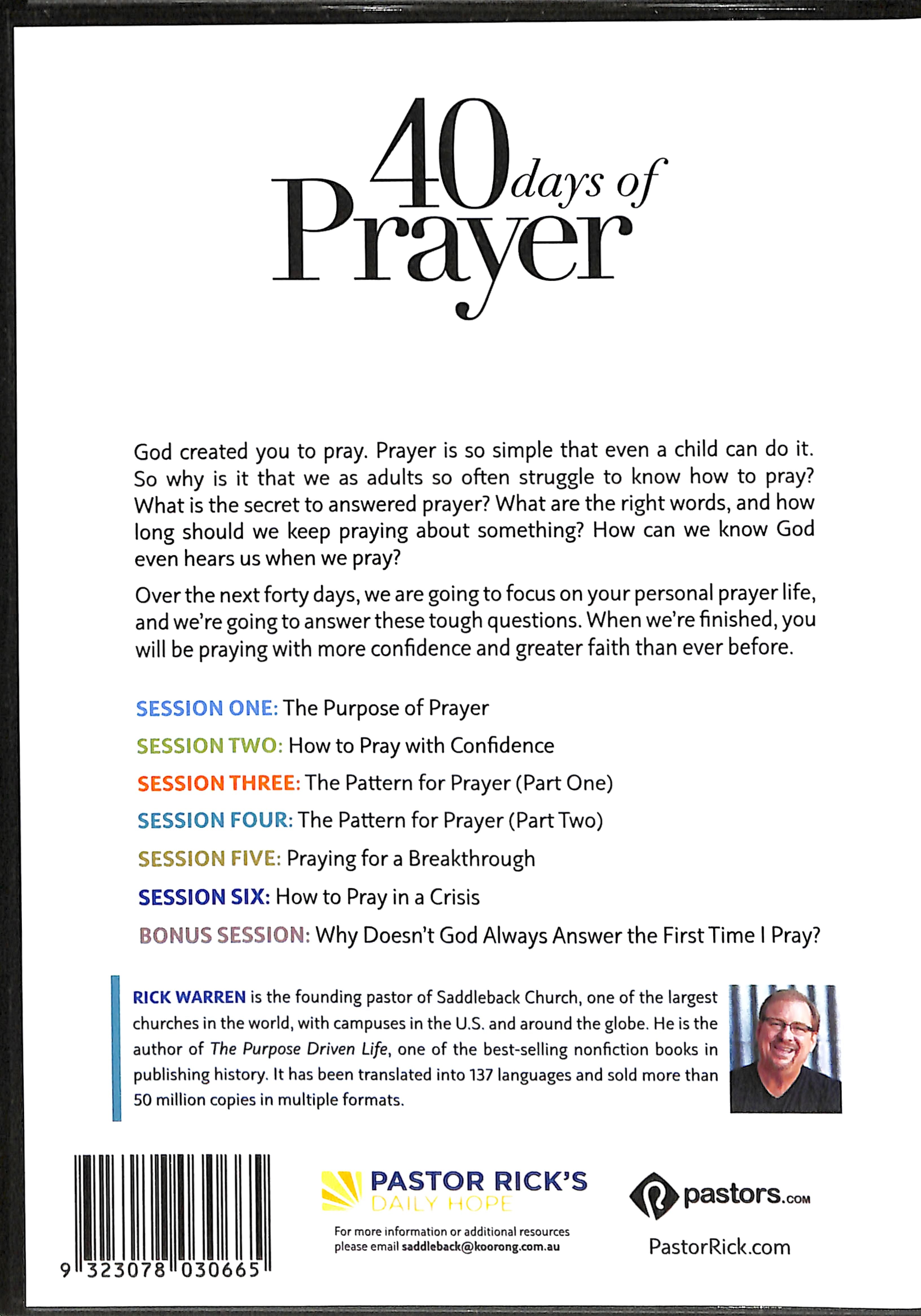 40 Days of Prayer (Small Group Teaching Dvd)