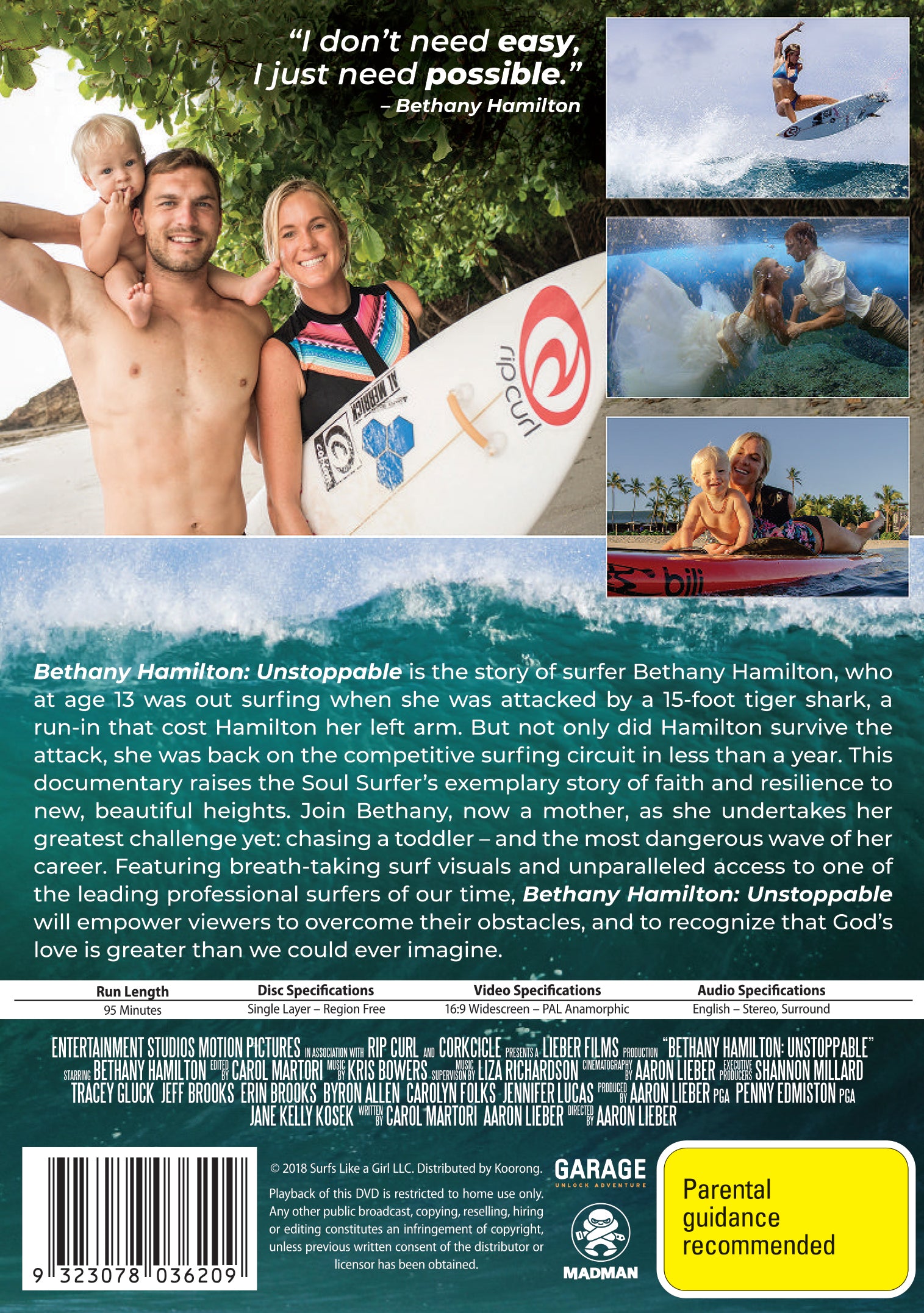 Bethany Hamilton: Unstoppable, DVD