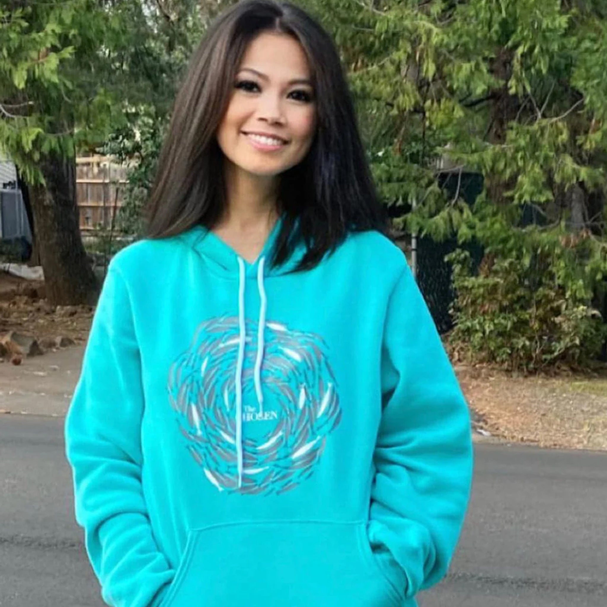 Against The Current Hoodie, Medium, Teal