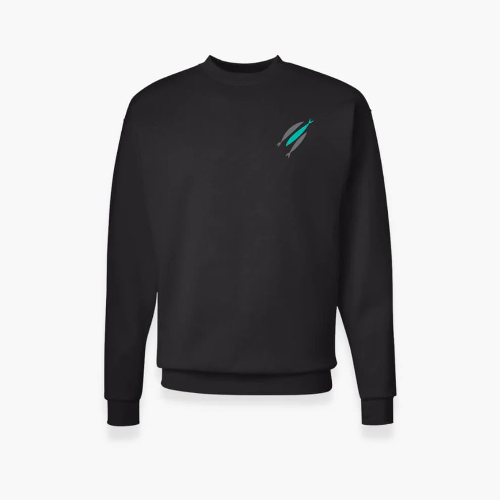 Three Fish Crewneck Sweatshirt, Small, Black