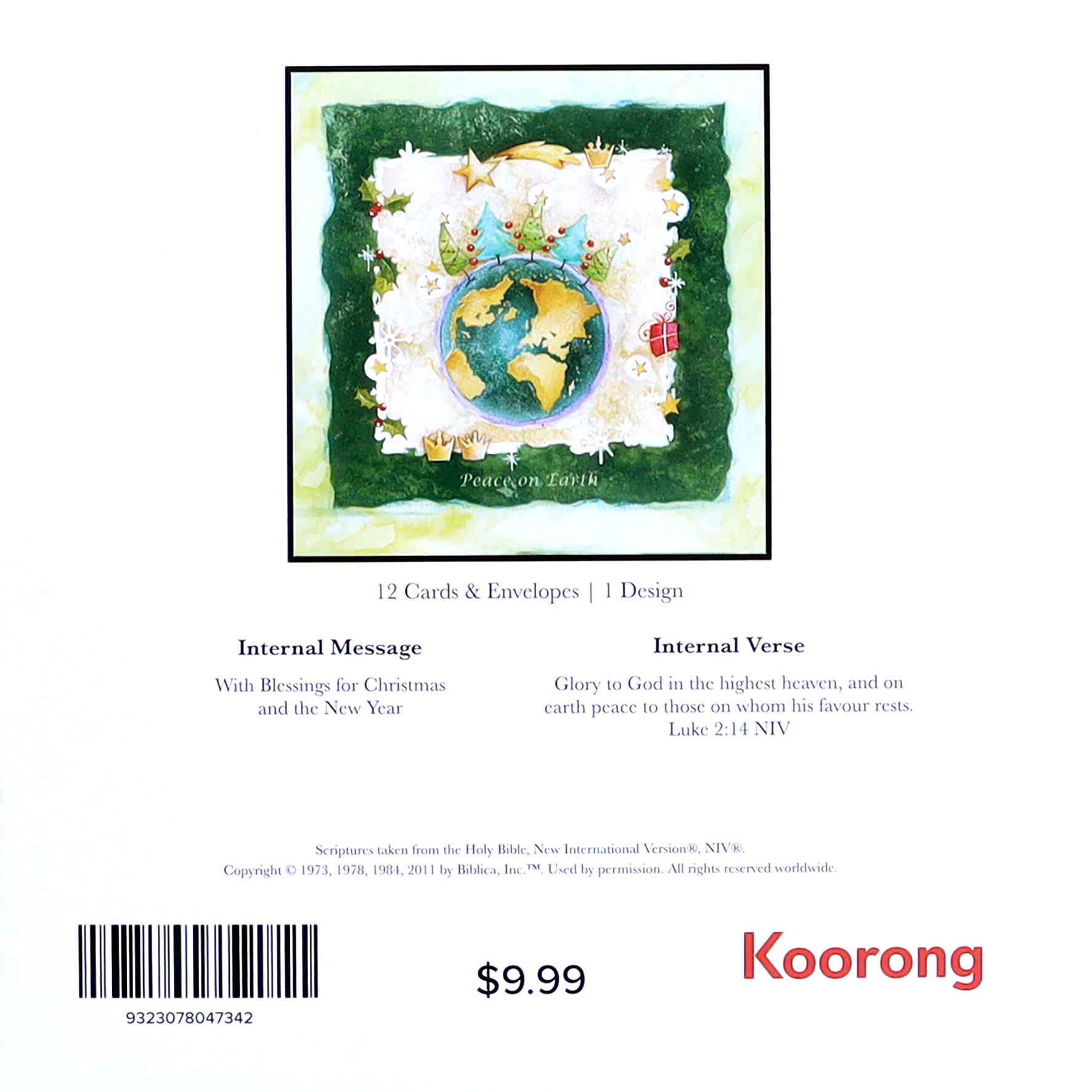 Christmas Boxed Cards: Peace on Earth, World Globe