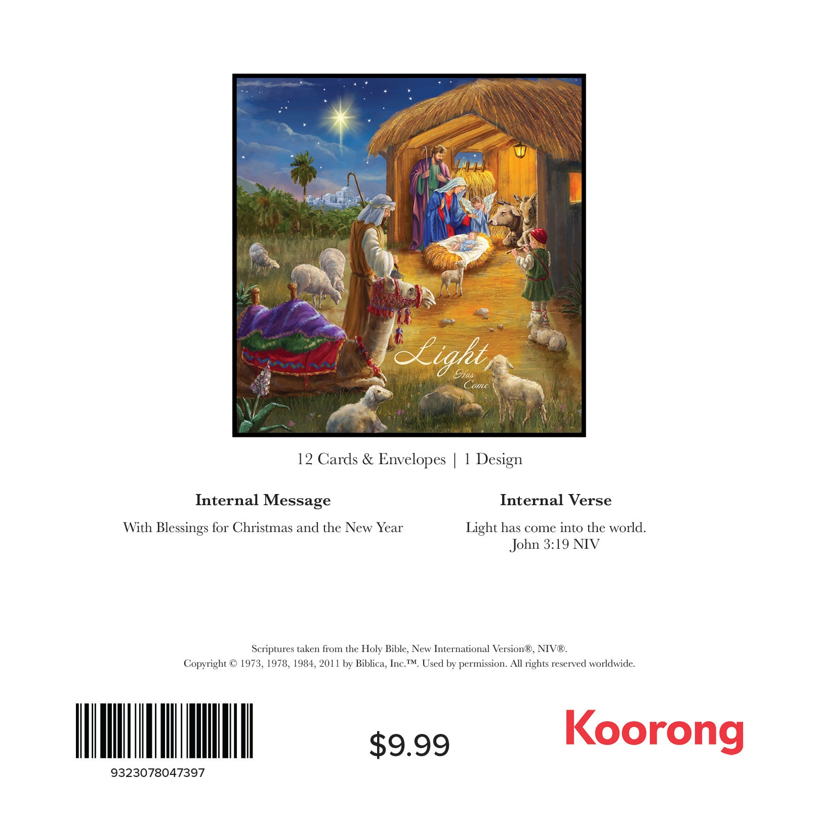 Christmas Boxed Cards: Light has come, Nativity Scene