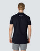 Mens Pique Polo: Alpha and Omega, Small, White on Black (Front & Back Embroidery)