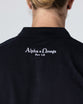 Mens Pique Polo: Alpha and Omega, Small, White on Black (Front & Back Embroidery)