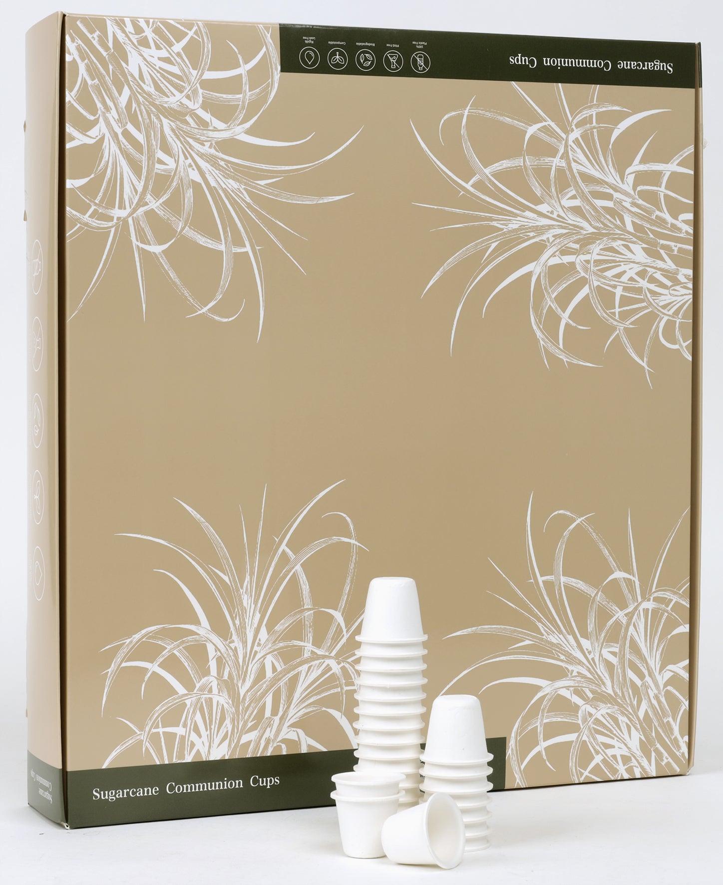 Communion Cups: Sugarcane Eco Friendly, Biodegradable, PFAS free (Box Of 1000)