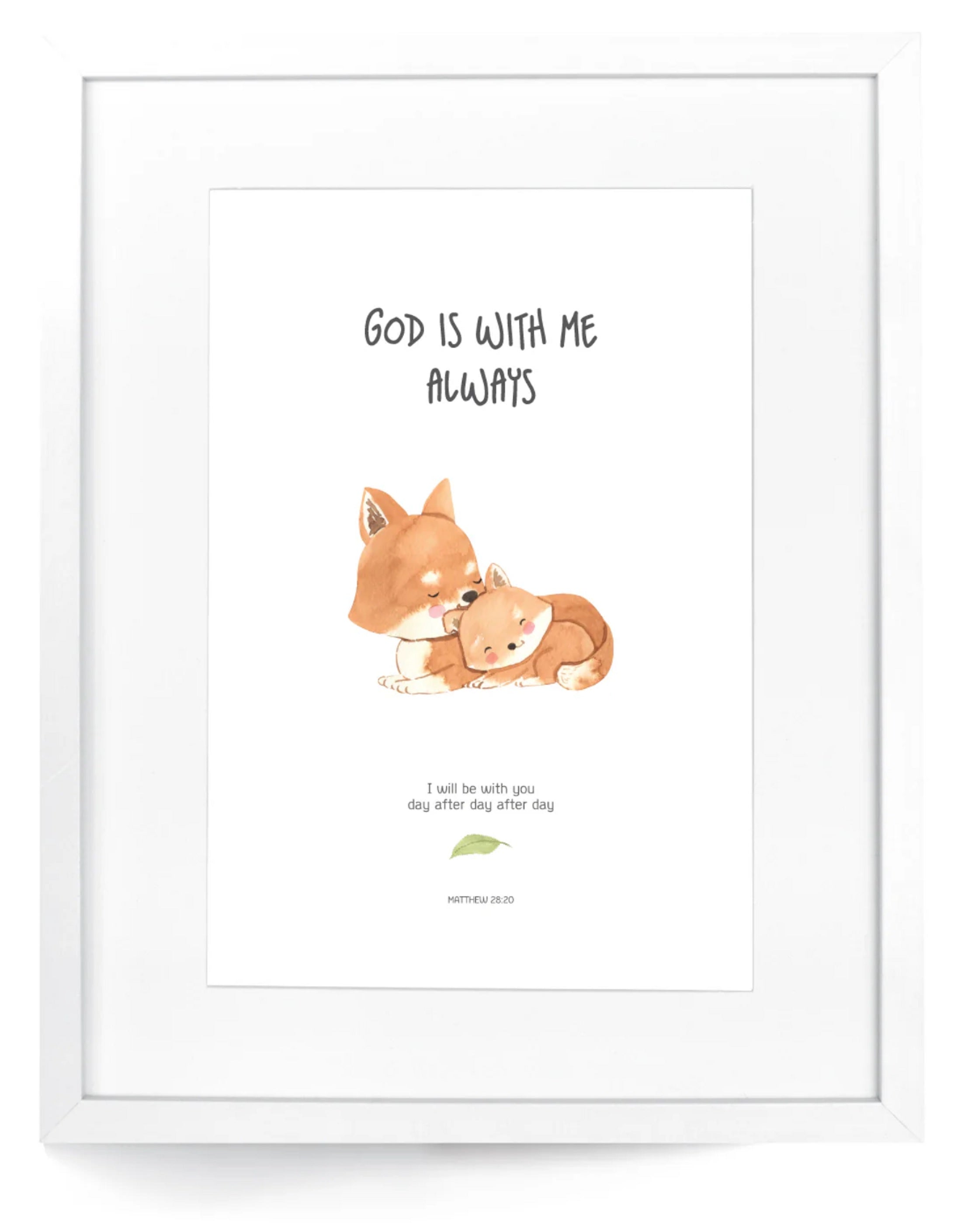 Framed Wall Art: FOX - God is with me always
