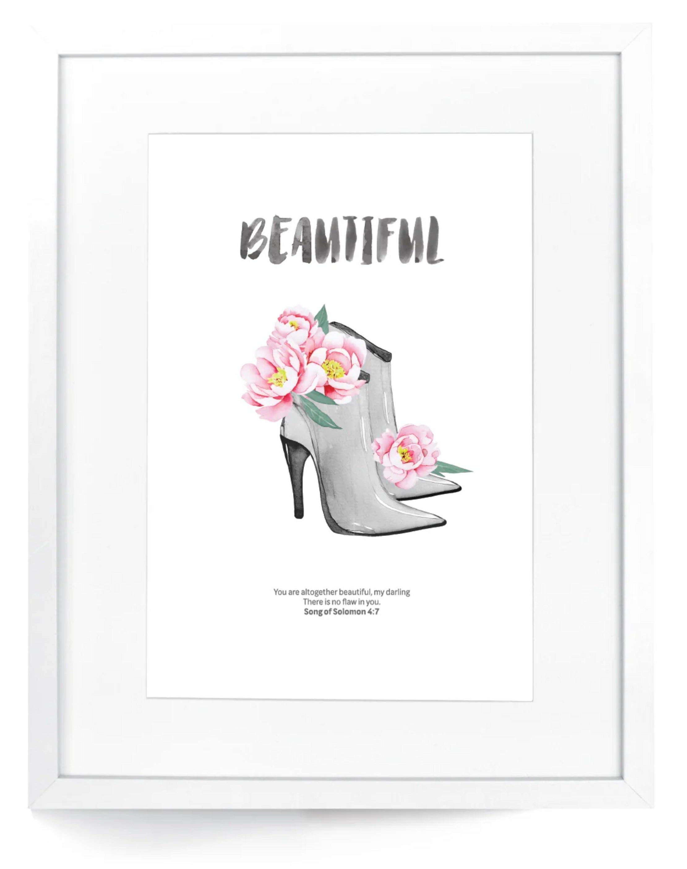 Framed Wall Art: Beautiful - Teen Girls