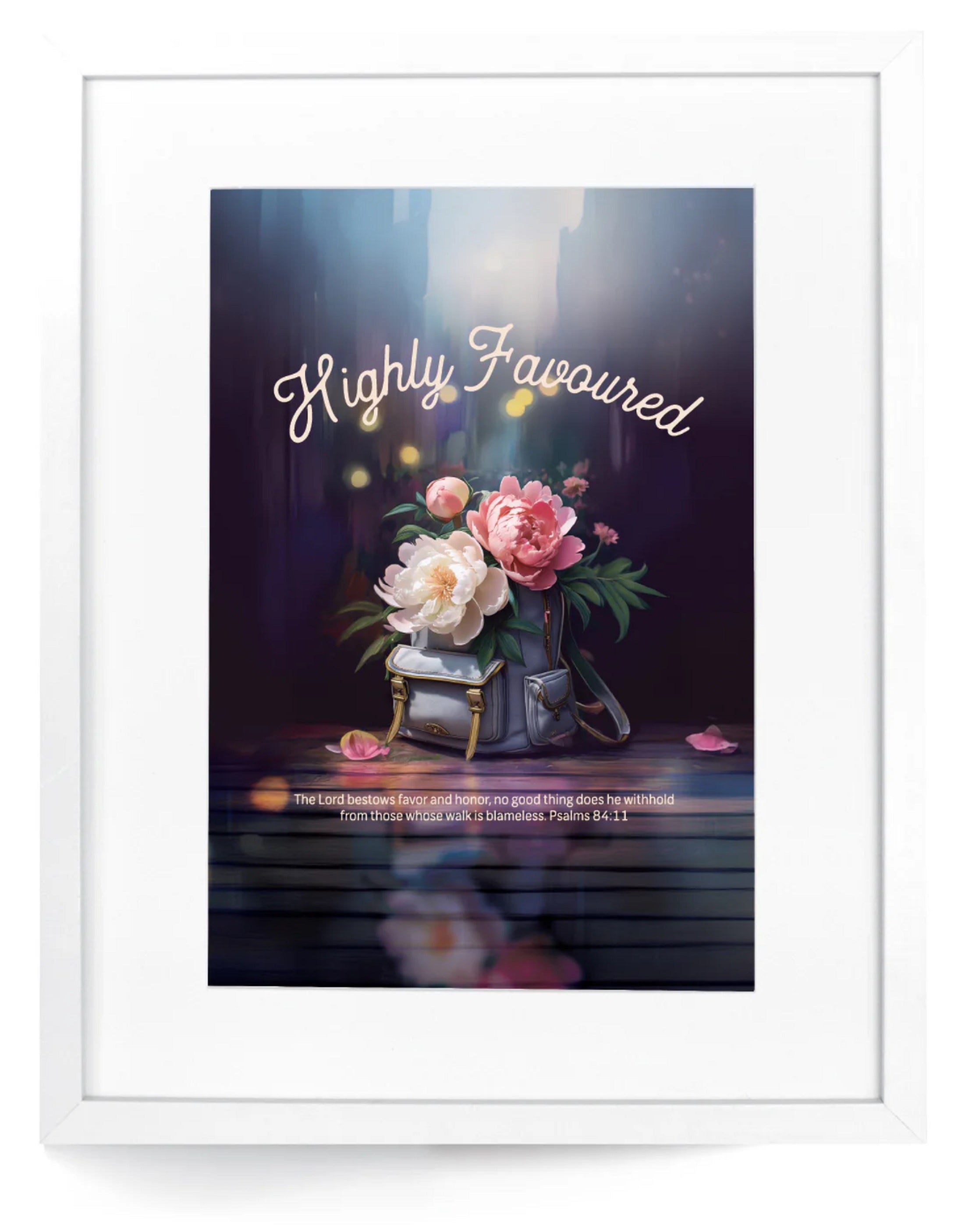Framed Wall Art: Highly Favoured - Teen Girls