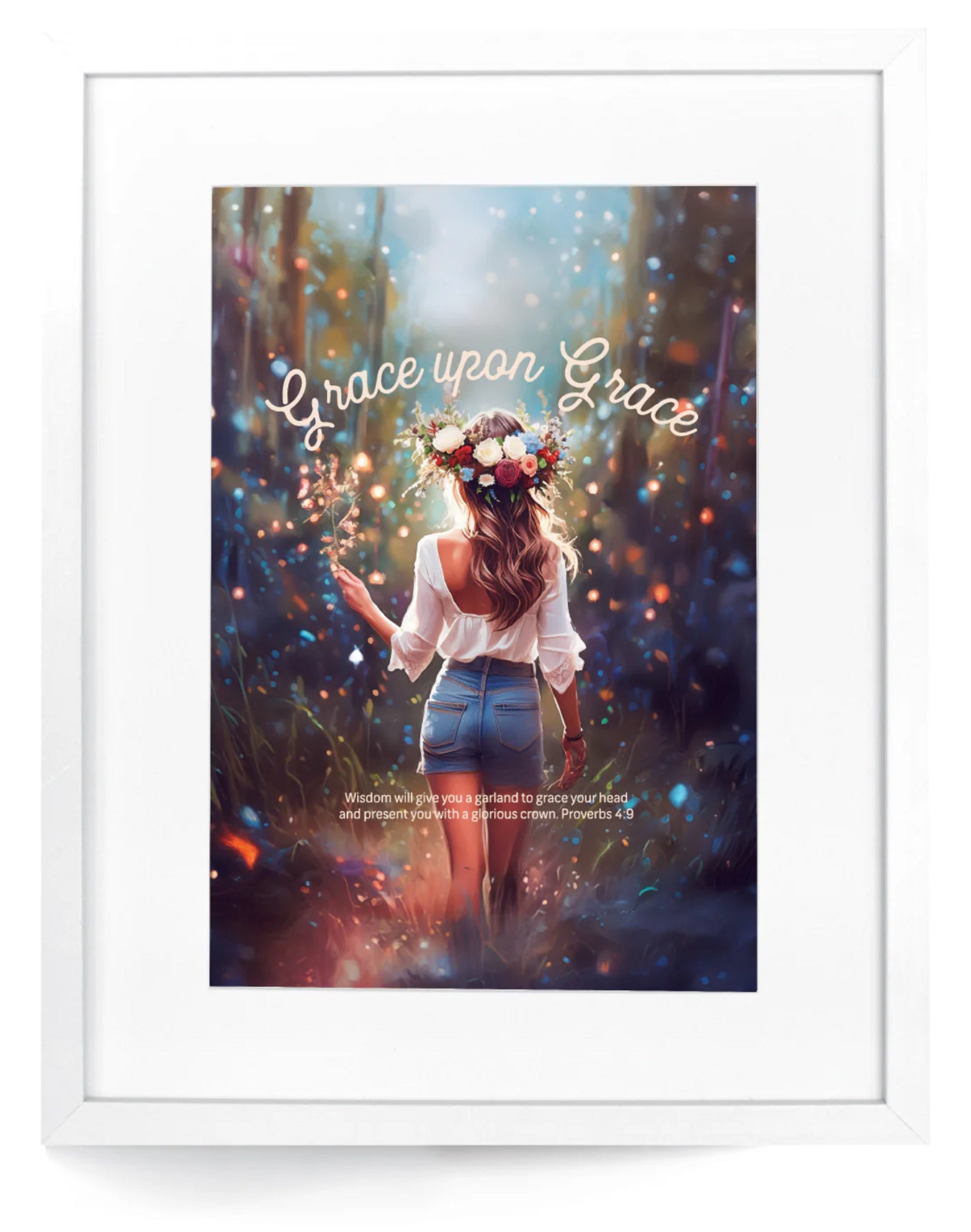 Framed Wall Art: Grace upon Grace - Teen Girls