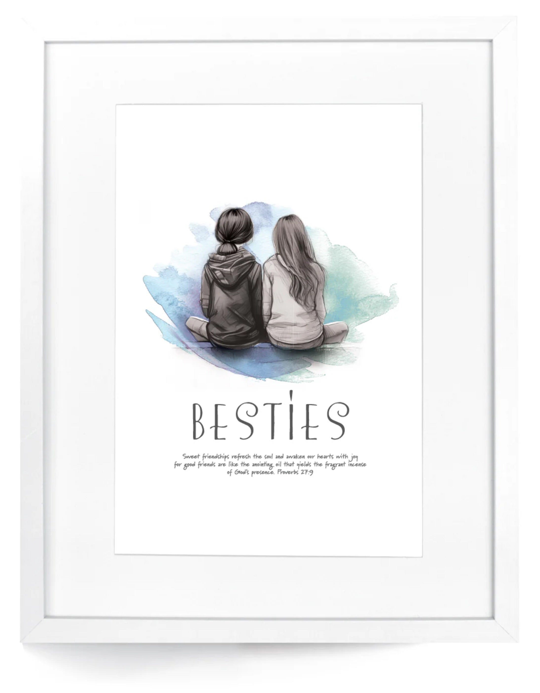 Framed Wall Art: Besties - Teen Girls