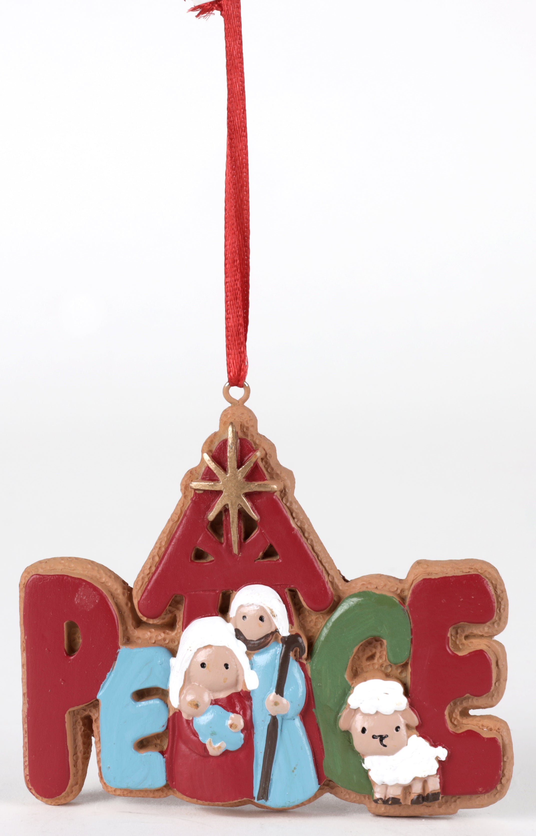 Hanging Ornament: Peace Nativity (Resin)