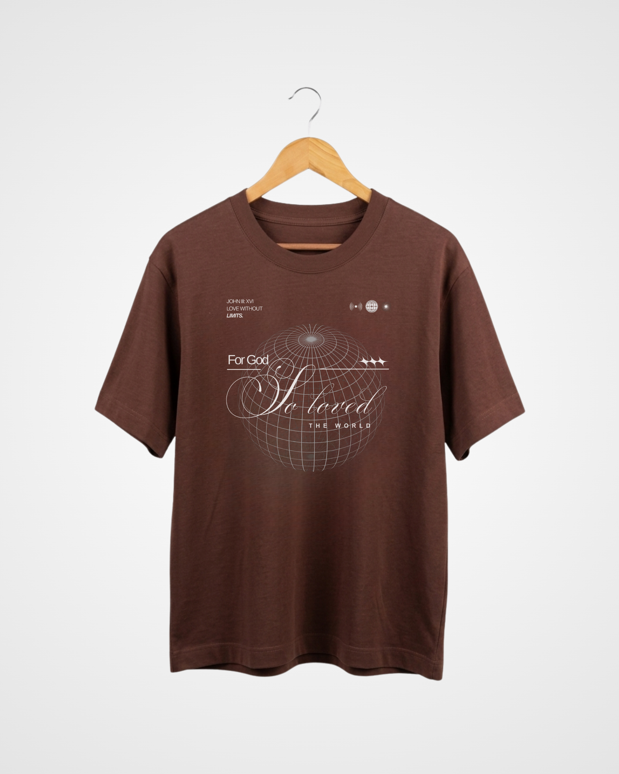 For God So Loved The World Box Tee, Chocolate - Size 3XLarge