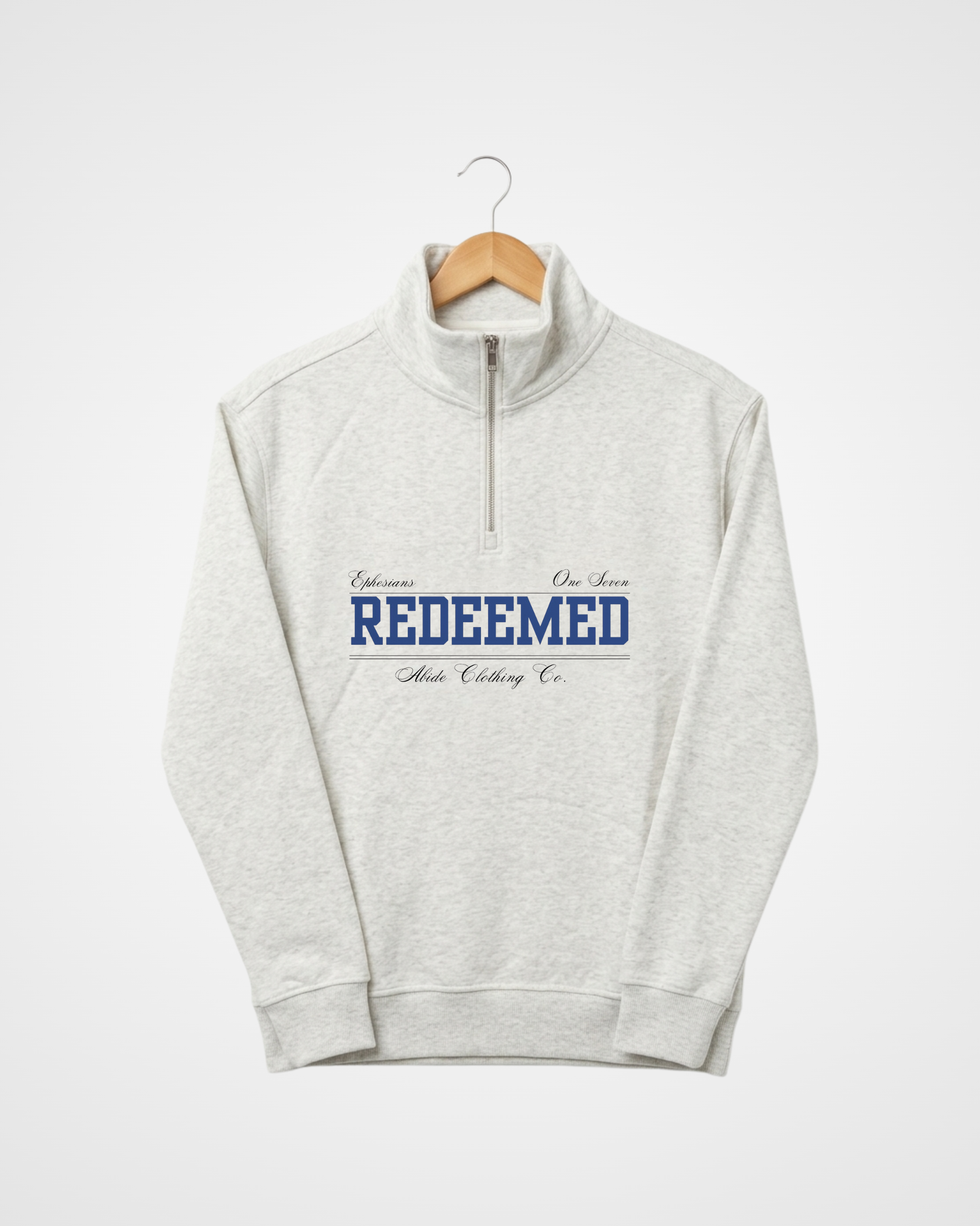 Redeemed Quarter Zip Jumper, Snow Marle - Size Medium