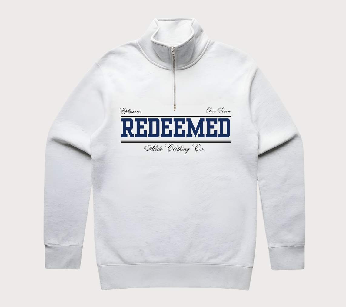 Redeemed Quarter Zip Jumper, Snow Marle - Size Xlarge