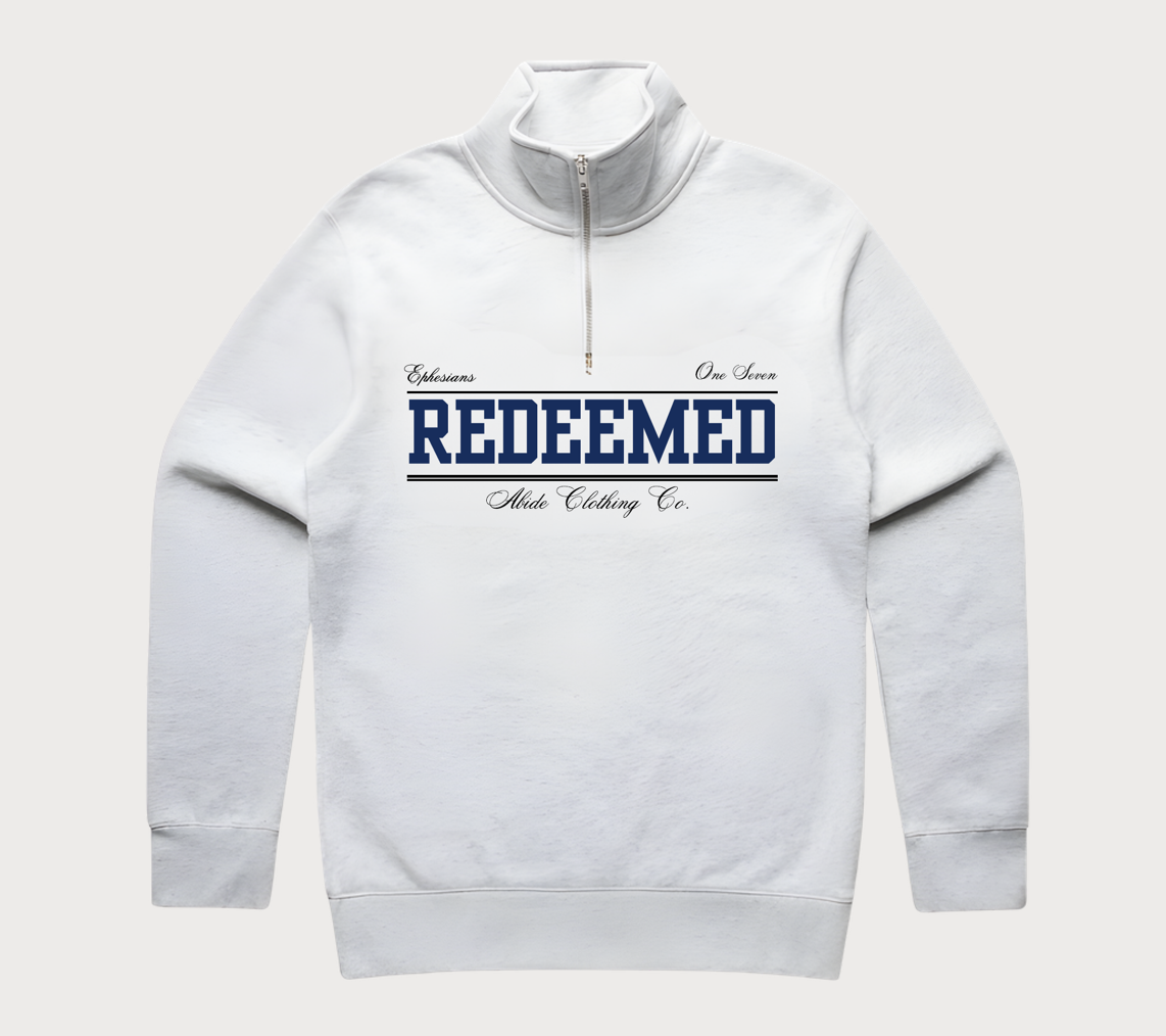 Redeemed Quarter Zip Jumper, Snow Marle - Size 2XLarge