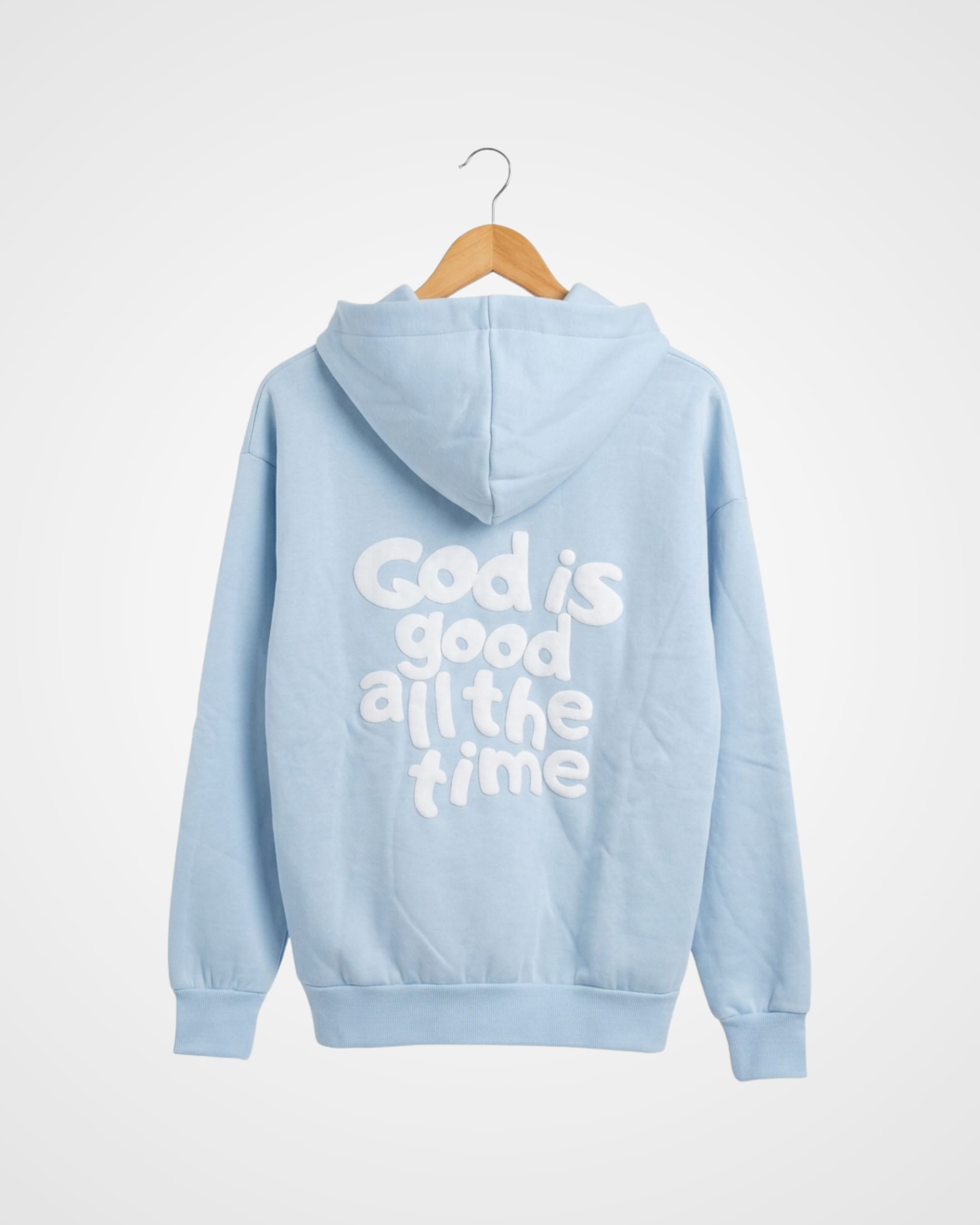 God Is Good Premium Hoodie, Sky Blue - Size Large