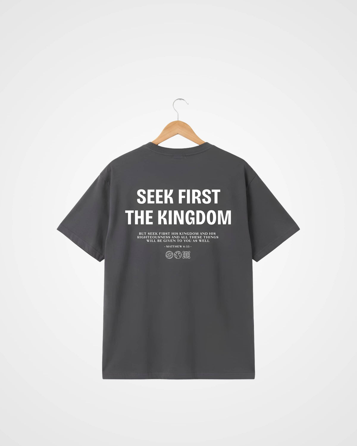 Seek First The Kingdom Box Tee, Stone Wash - Size 5XLarge