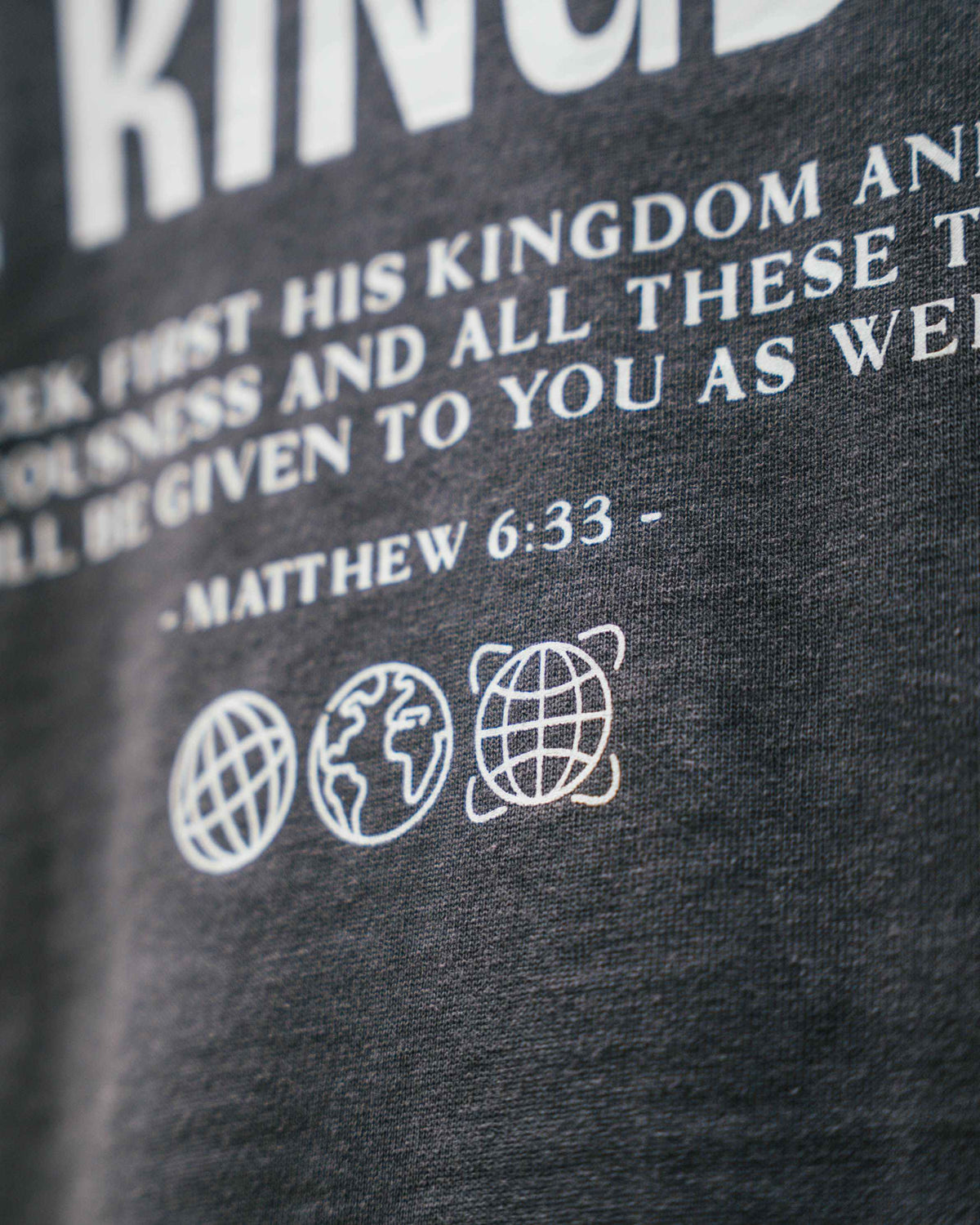 Seek First The Kingdom Box Tee, Stone Wash - Size 5XLarge